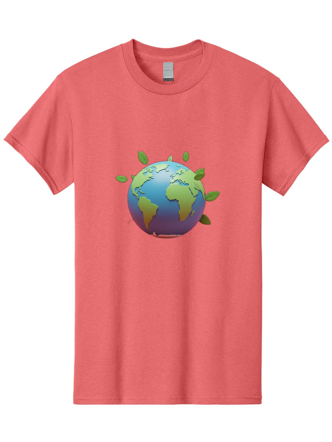 Globe-With-Leaves Men'S Graphic Tee, 100% Cotton, Comfortable Casual Summer Wear, Machine Washable, Globe With Leaves, Eco Friendly, Environmental Awareness, Green Earth, Sustainable Living, Eco Consciousness, World Unity Baa759 7