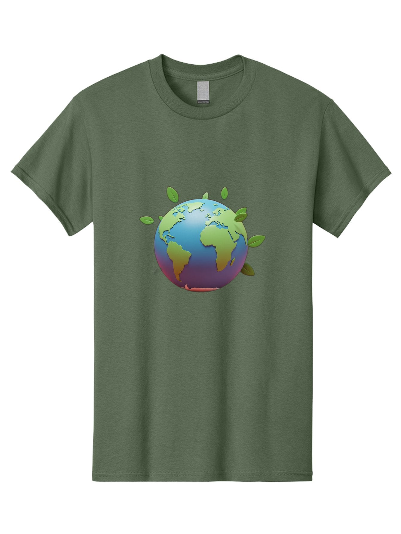 Globe-With-Leaves Men'S Graphic Tee, 100% Cotton, Comfortable Casual Summer Wear, Machine Washable, Globe With Leaves, Eco Friendly, Environmental Awareness, Green Earth, Sustainable Living, Eco Consciousness, World Unity Baa759 10