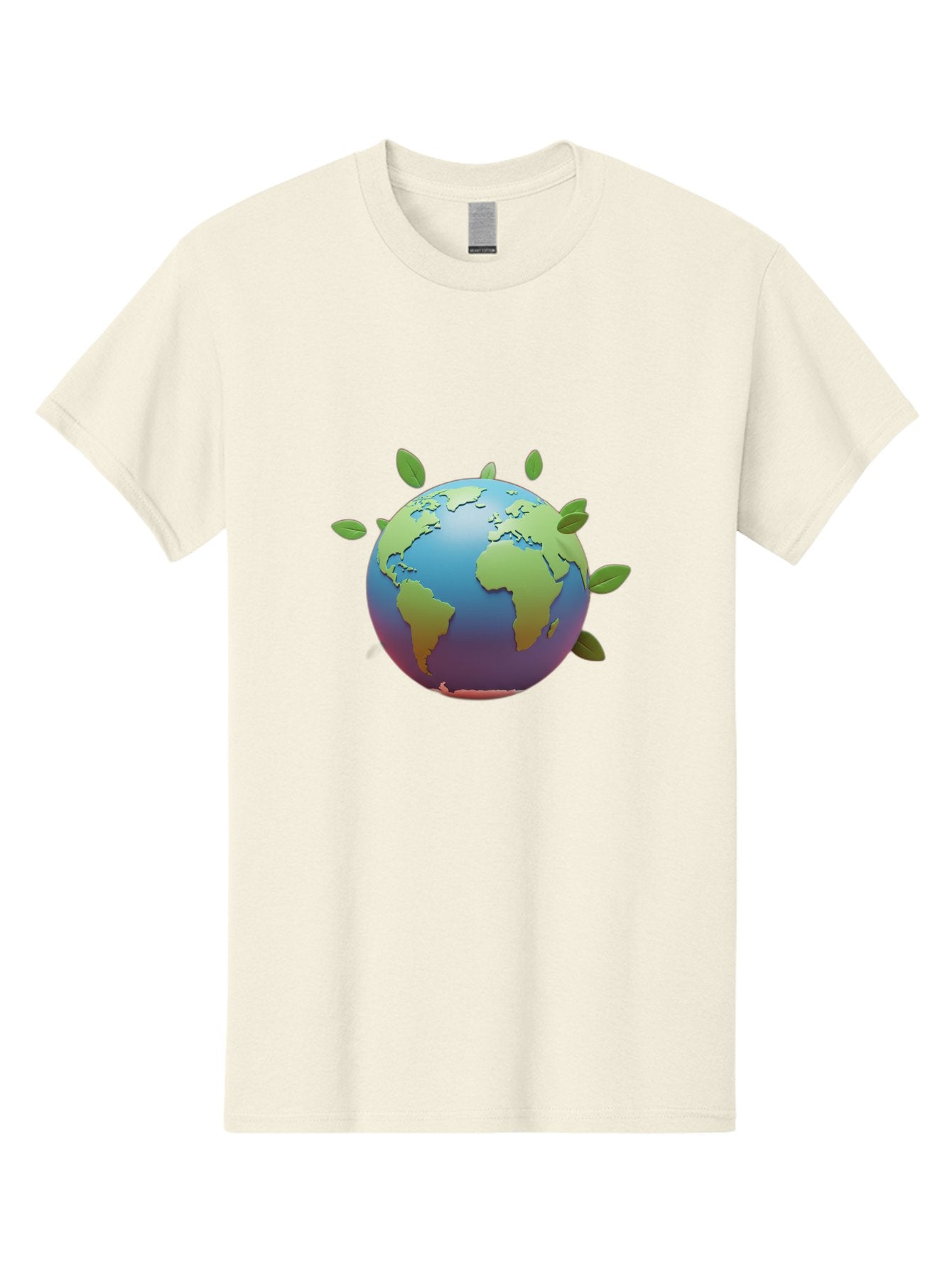 Globe-With-Leaves Men'S Graphic Tee, 100% Cotton, Comfortable Casual Summer Wear, Machine Washable, Globe With Leaves, Eco Friendly, Environmental Awareness, Green Earth, Sustainable Living, Eco Consciousness, World Unity Baa759 11