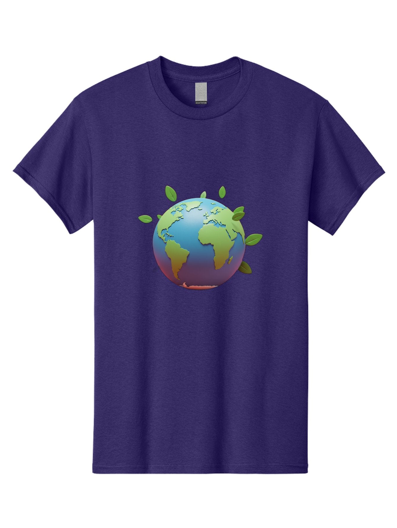 Globe-With-Leaves Men'S Graphic Tee, 100% Cotton, Comfortable Casual Summer Wear, Machine Washable, Globe With Leaves, Eco Friendly, Environmental Awareness, Green Earth, Sustainable Living, Eco Consciousness, World Unity Baa759 9