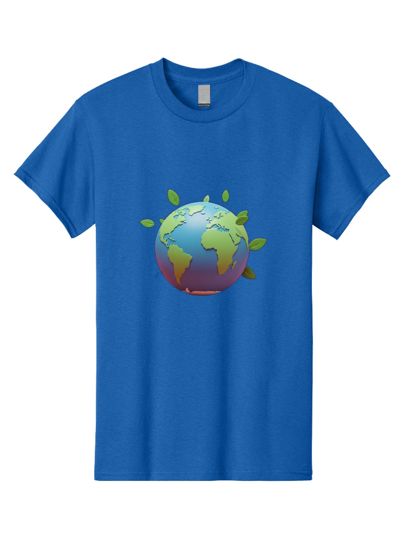 Globe-With-Leaves Men'S Graphic Tee, 100% Cotton, Comfortable Casual Summer Wear, Machine Washable, Globe With Leaves, Eco Friendly, Environmental Awareness, Green Earth, Sustainable Living, Eco Consciousness, World Unity Baa759 14