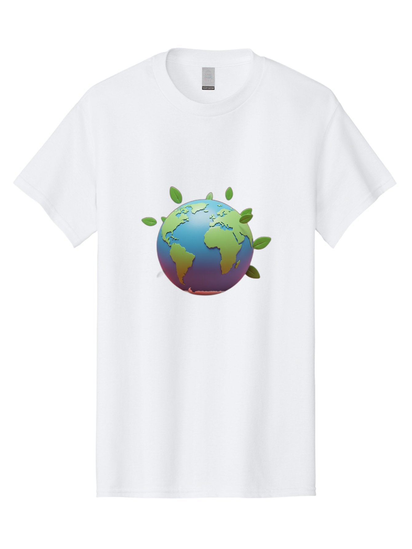 Globe-With-Leaves Men'S Graphic Tee, 100% Cotton, Comfortable Casual Summer Wear, Machine Washable, Globe With Leaves, Eco Friendly, Environmental Awareness, Green Earth, Sustainable Living, Eco Consciousness, World Unity Baa759 8