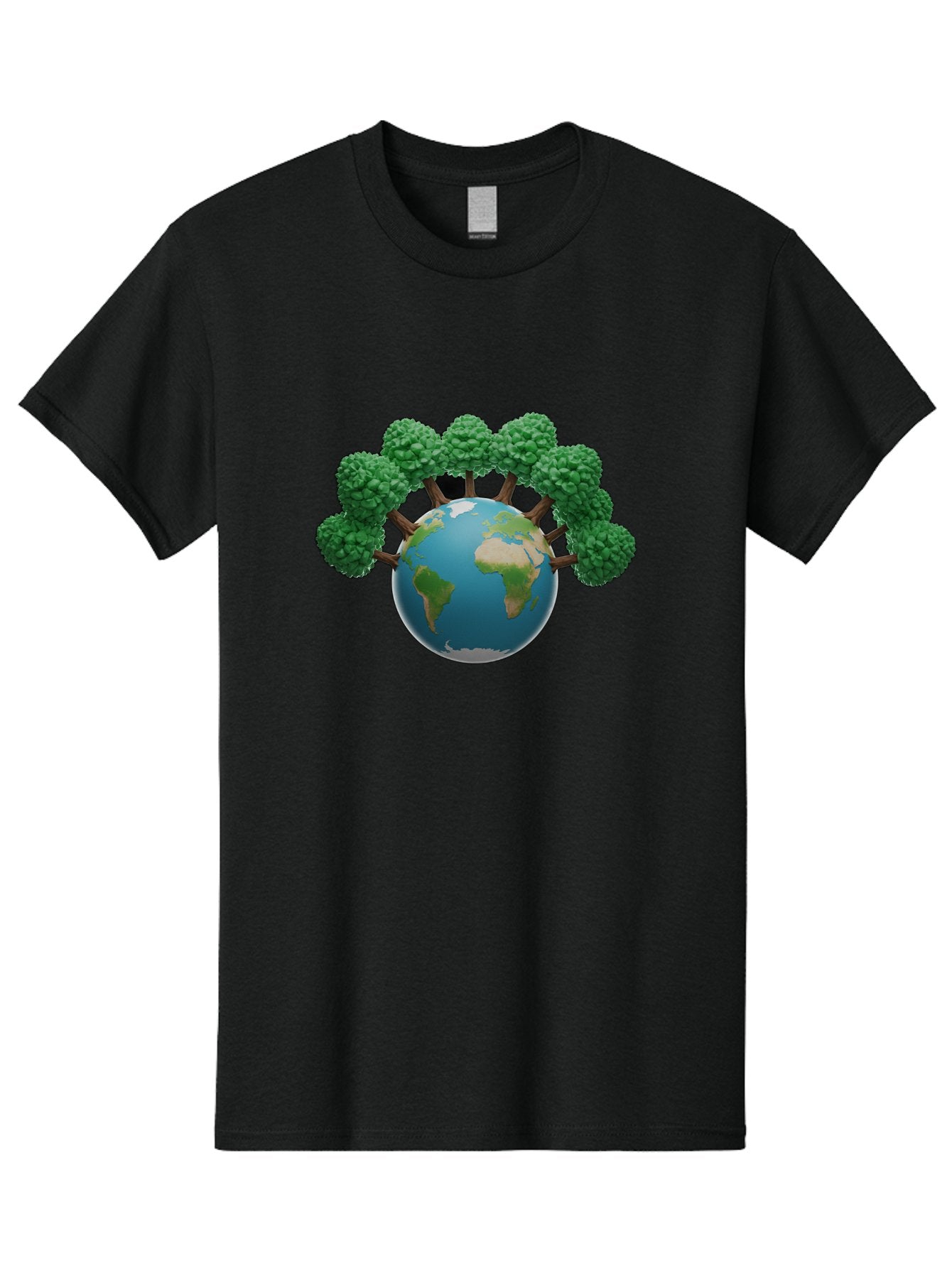 Globe-With-Trees Men'S Graphic Tee, 100% Cotton, Comfortable Casual Summer Wear, Machine Washable, Globe With Trees, Earth Illustration, Virus Concept, Environmental Awareness, Eco Friendly, Tree Hugging Earth, Coronavirus, Global Unity, Baa761 14