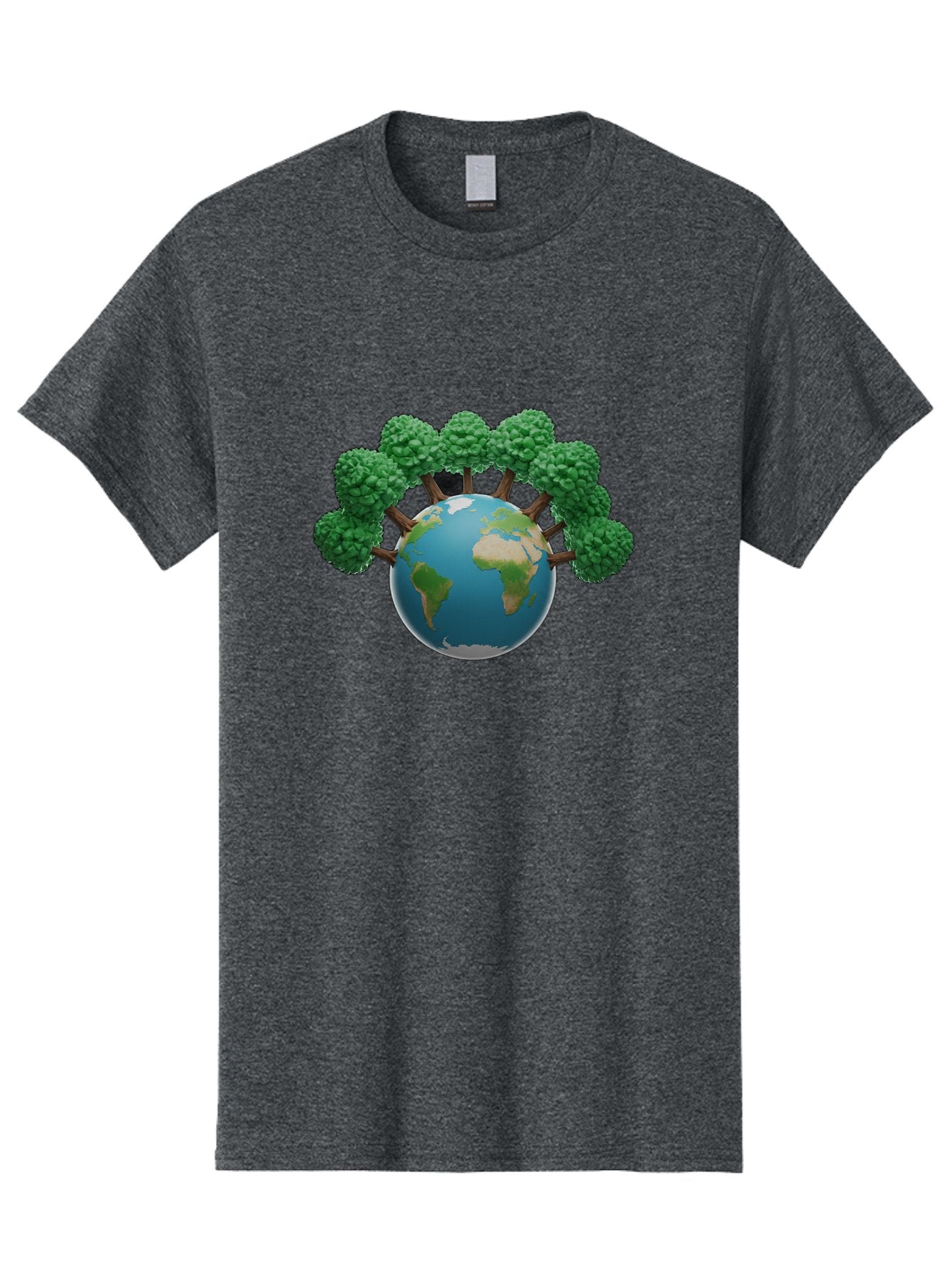 Globe-With-Trees Men'S Graphic Tee, 100% Cotton, Comfortable Casual Summer Wear, Machine Washable, Globe With Trees, Earth Illustration, Virus Concept, Environmental Awareness, Eco Friendly, Tree Hugging Earth, Coronavirus, Global Unity, Baa761 10