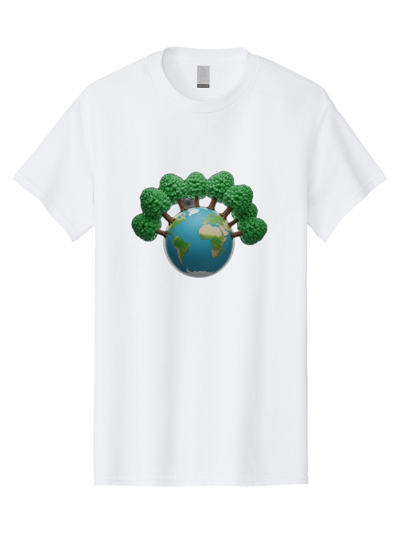Globe-With-Trees Men'S Graphic Tee, 100% Cotton, Comfortable Casual Summer Wear, Machine Washable, Globe With Trees, Earth Illustration, Virus Concept, Environmental Awareness, Eco Friendly, Tree Hugging Earth, Coronavirus, Global Unity, Baa761 9