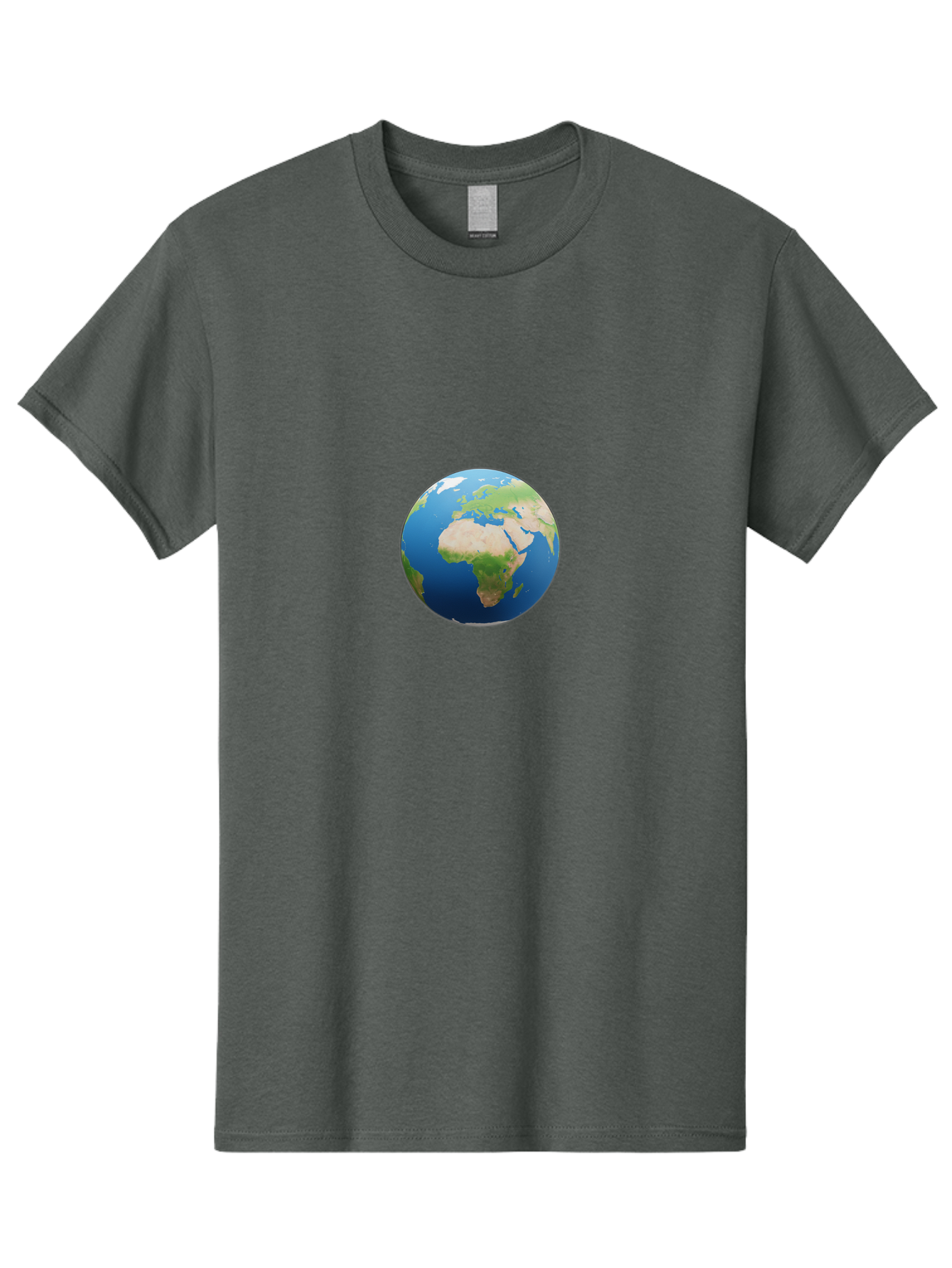 Globe Men'S Graphic Tee, 100% Cotton, Comfortable Casual Summer Wear, Machine Washable, Globe Showing Africa And Europe, World Map, Global View, International Geography, Planet Earth, Blue Oceans, Green Landmasses, 3D Rendering, Baa764 19