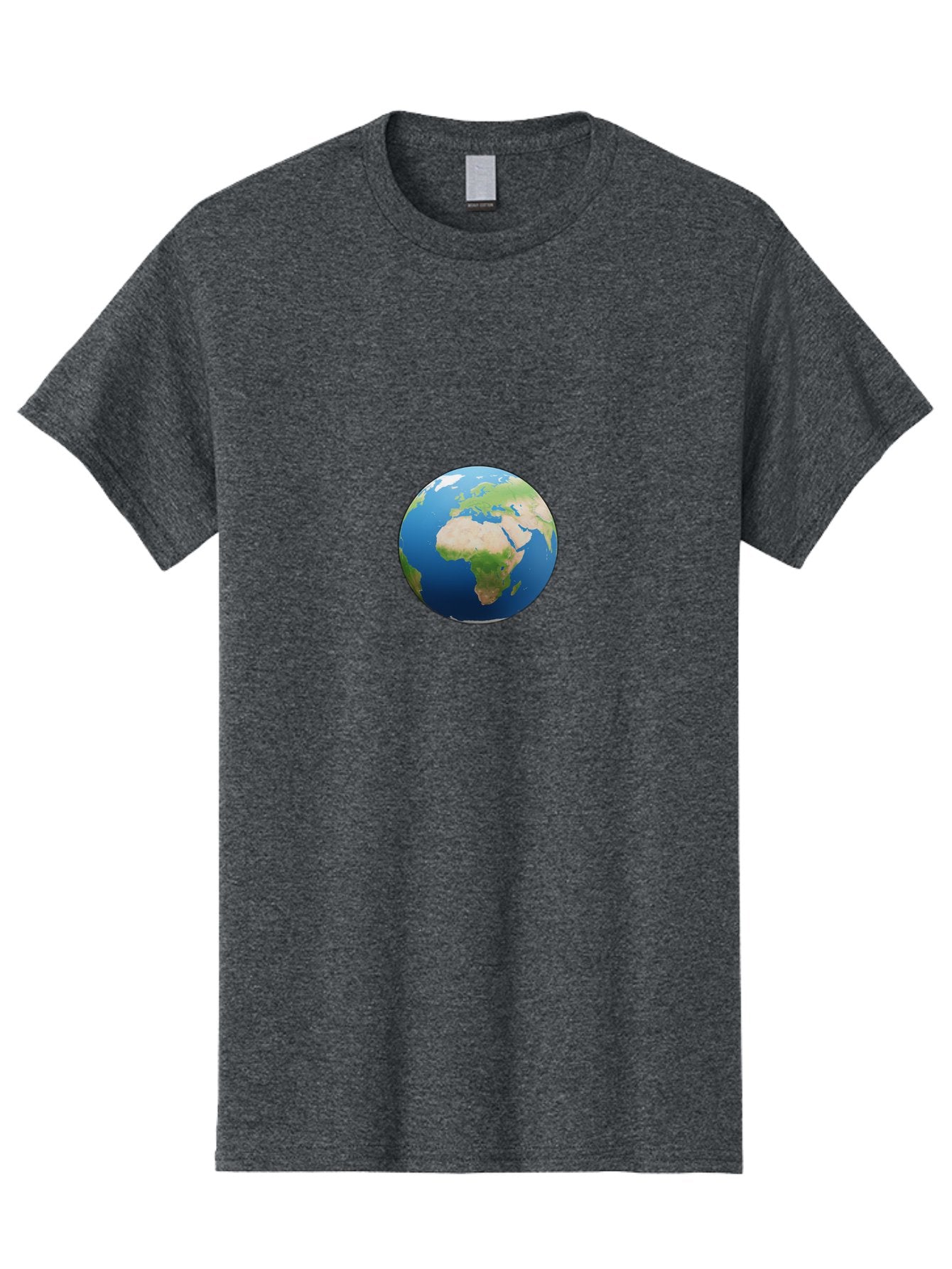 Globe Men'S Graphic Tee, 100% Cotton, Comfortable Casual Summer Wear, Machine Washable, Globe Showing Africa And Europe, World Map, Global View, International Geography, Planet Earth, Blue Oceans, Green Landmasses, 3D Rendering, Baa764 4
