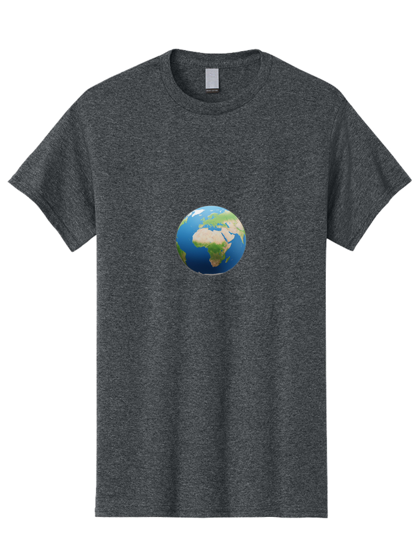 Globe Men'S Graphic Tee, 100% Cotton, Comfortable Casual Summer Wear, Machine Washable, Globe Showing Africa And Europe, World Map, Global View, International Geography, Planet Earth, Blue Oceans, Green Landmasses, 3D Rendering, Baa764 23