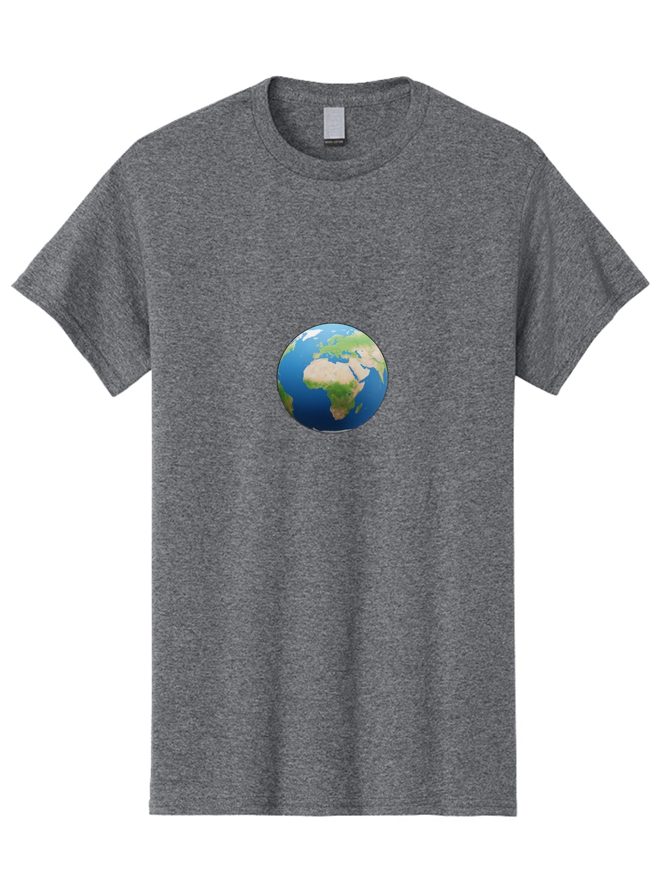 Globe Men'S Graphic Tee, 100% Cotton, Comfortable Casual Summer Wear, Machine Washable, Globe Showing Africa And Europe, World Map, Global View, International Geography, Planet Earth, Blue Oceans, Green Landmasses, 3D Rendering, Baa764 7