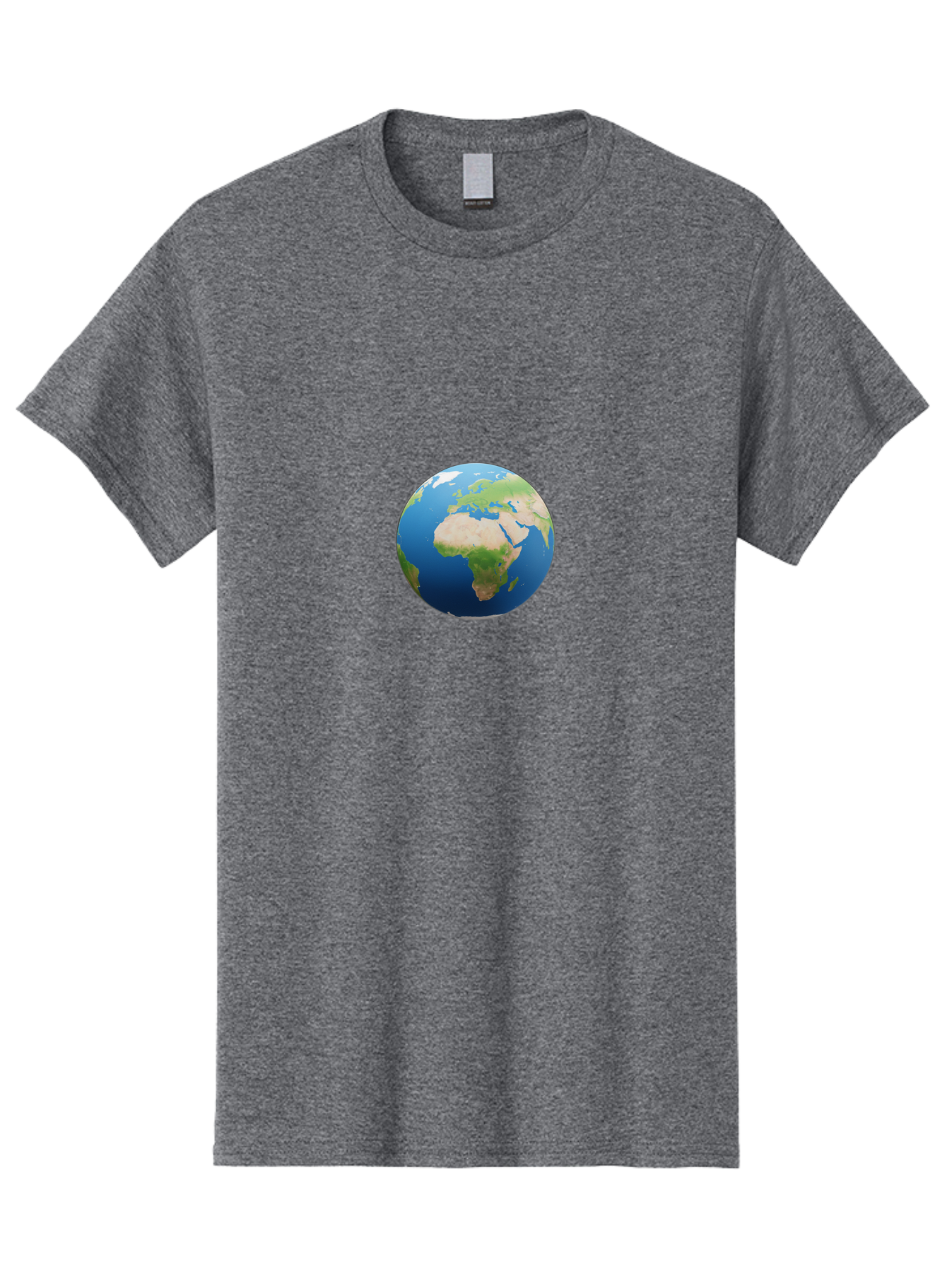 Globe Men'S Graphic Tee, 100% Cotton, Comfortable Casual Summer Wear, Machine Washable, Globe Showing Africa And Europe, World Map, Global View, International Geography, Planet Earth, Blue Oceans, Green Landmasses, 3D Rendering, Baa764 25