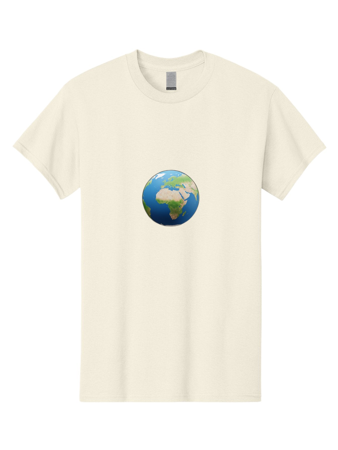 Globe Men'S Graphic Tee, 100% Cotton, Comfortable Casual Summer Wear, Machine Washable, Globe Showing Africa And Europe, World Map, Global View, International Geography, Planet Earth, Blue Oceans, Green Landmasses, 3D Rendering, Baa764 9