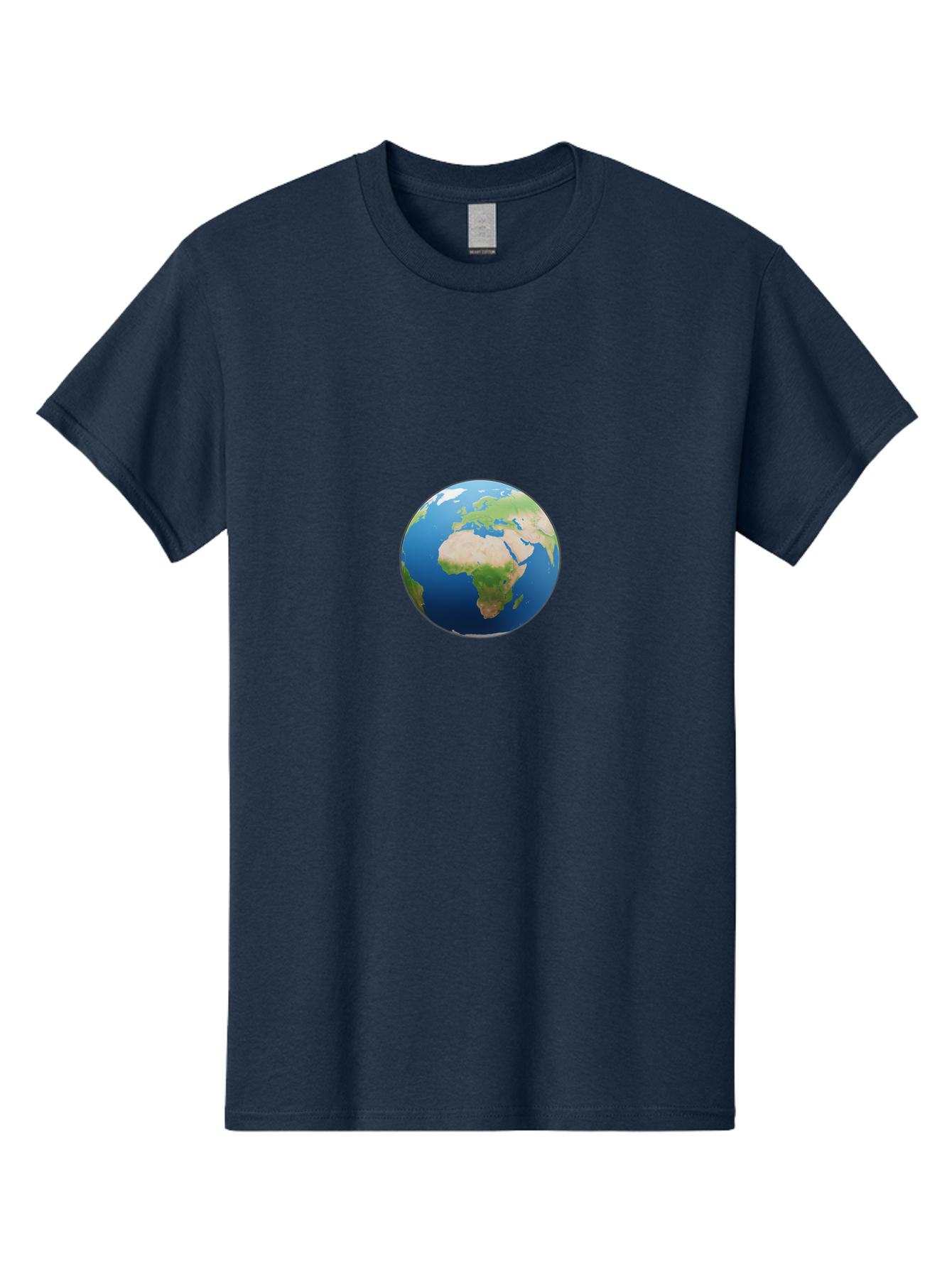 Globe Men'S Graphic Tee, 100% Cotton, Comfortable Casual Summer Wear, Machine Washable, Globe Showing Africa And Europe, World Map, Global View, International Geography, Planet Earth, Blue Oceans, Green Landmasses, 3D Rendering, Baa764 15