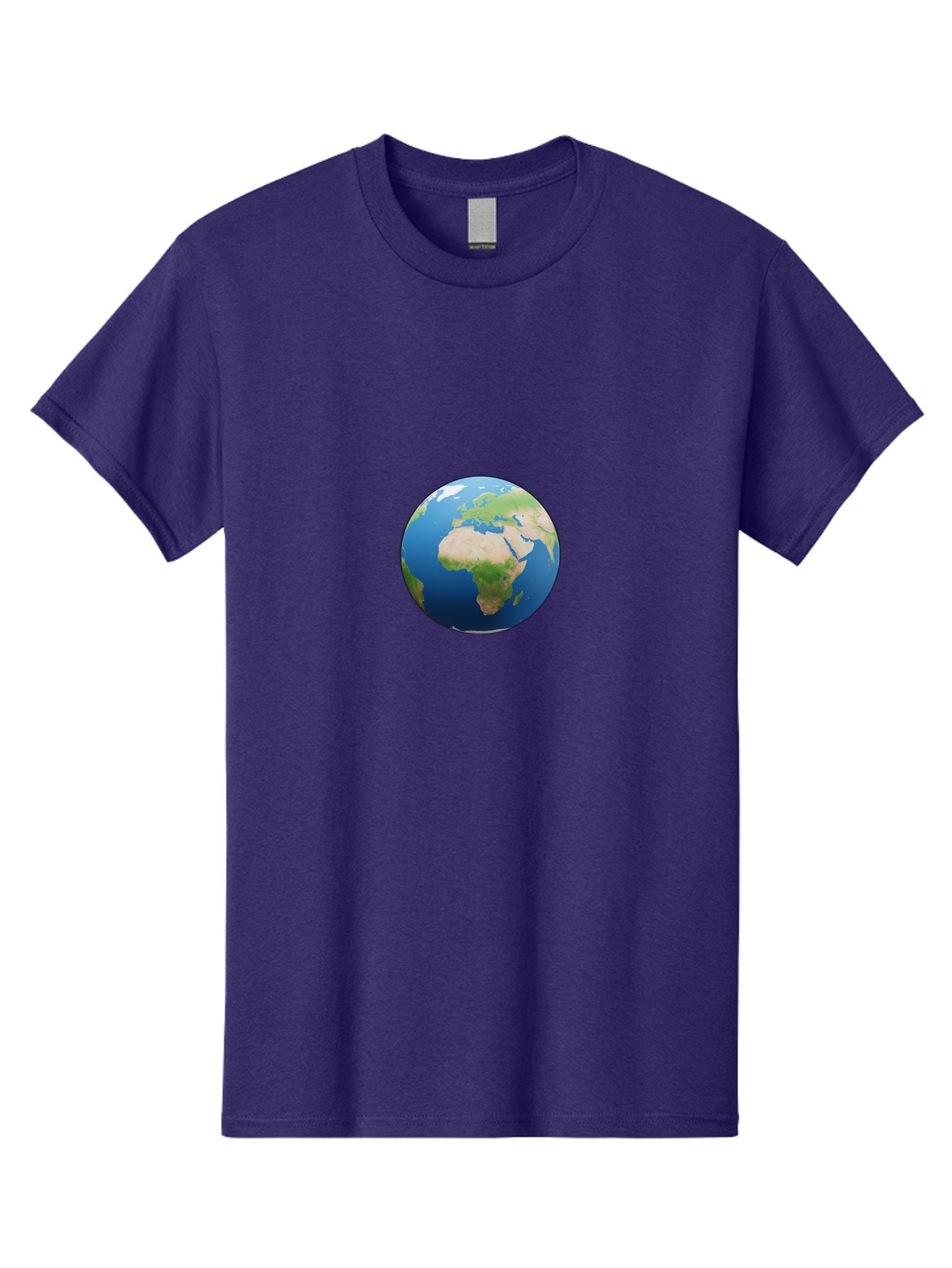 Globe Men'S Graphic Tee, 100% Cotton, Comfortable Casual Summer Wear, Machine Washable, Globe Showing Africa And Europe, World Map, Global View, International Geography, Planet Earth, Blue Oceans, Green Landmasses, 3D Rendering, Baa764 13