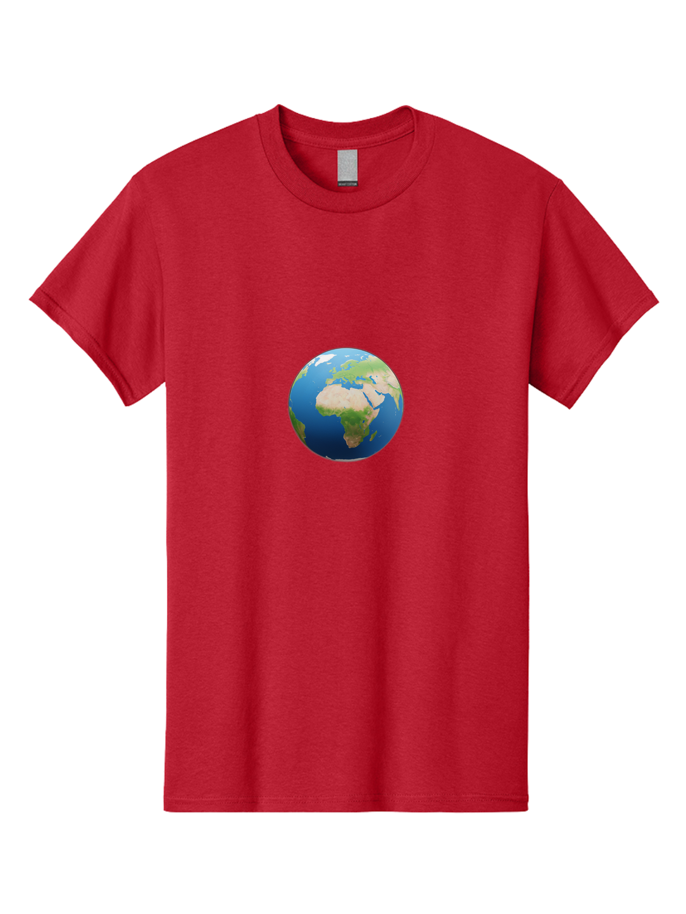 Globe Men'S Graphic Tee, 100% Cotton, Comfortable Casual Summer Wear, Machine Washable, Globe Showing Africa And Europe, World Map, Global View, International Geography, Planet Earth, Blue Oceans, Green Landmasses, 3D Rendering, Baa764