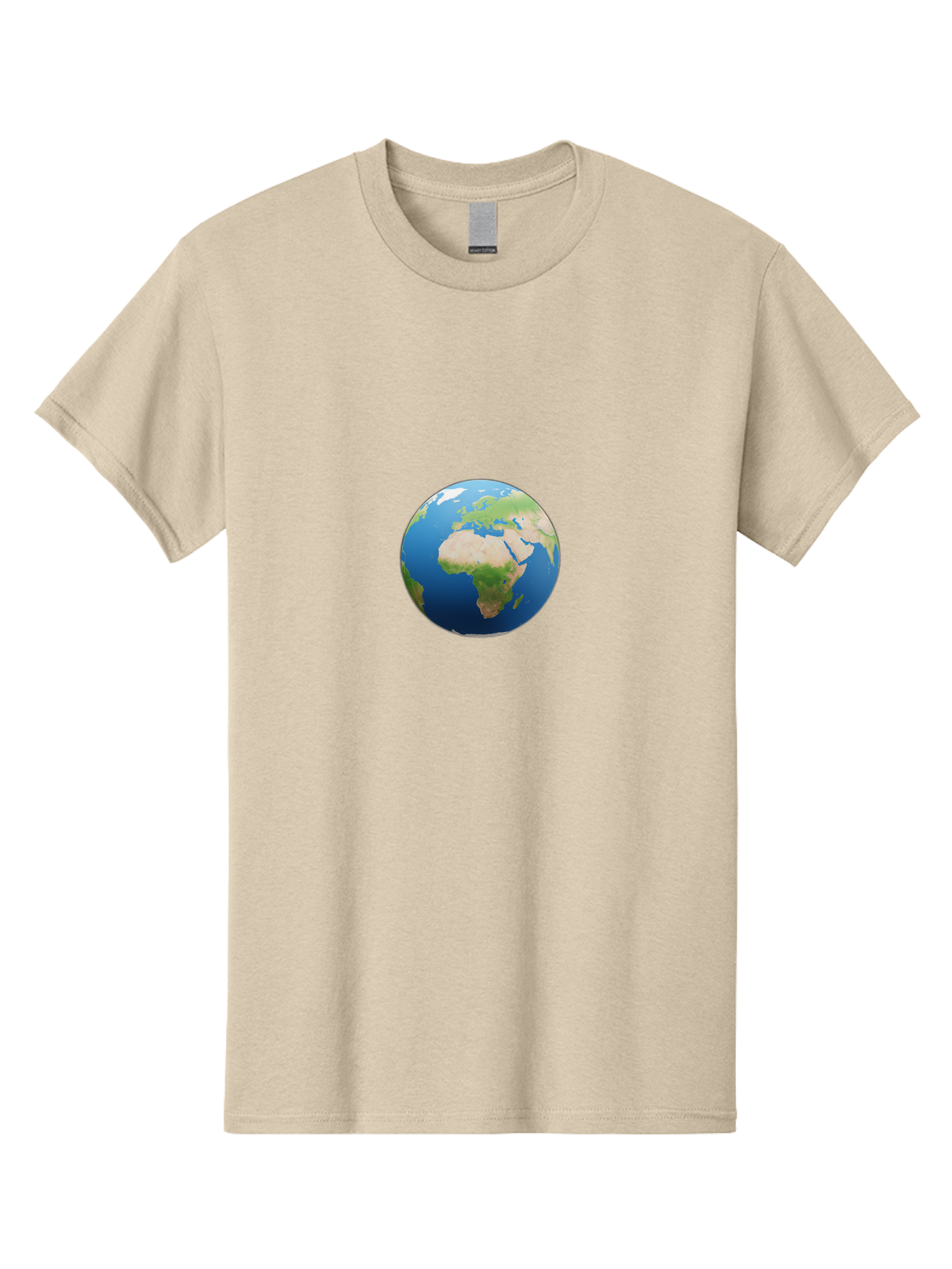 Globe Men'S Graphic Tee, 100% Cotton, Comfortable Casual Summer Wear, Machine Washable, Globe Showing Africa And Europe, World Map, Global View, International Geography, Planet Earth, Blue Oceans, Green Landmasses, 3D Rendering, Baa764 17