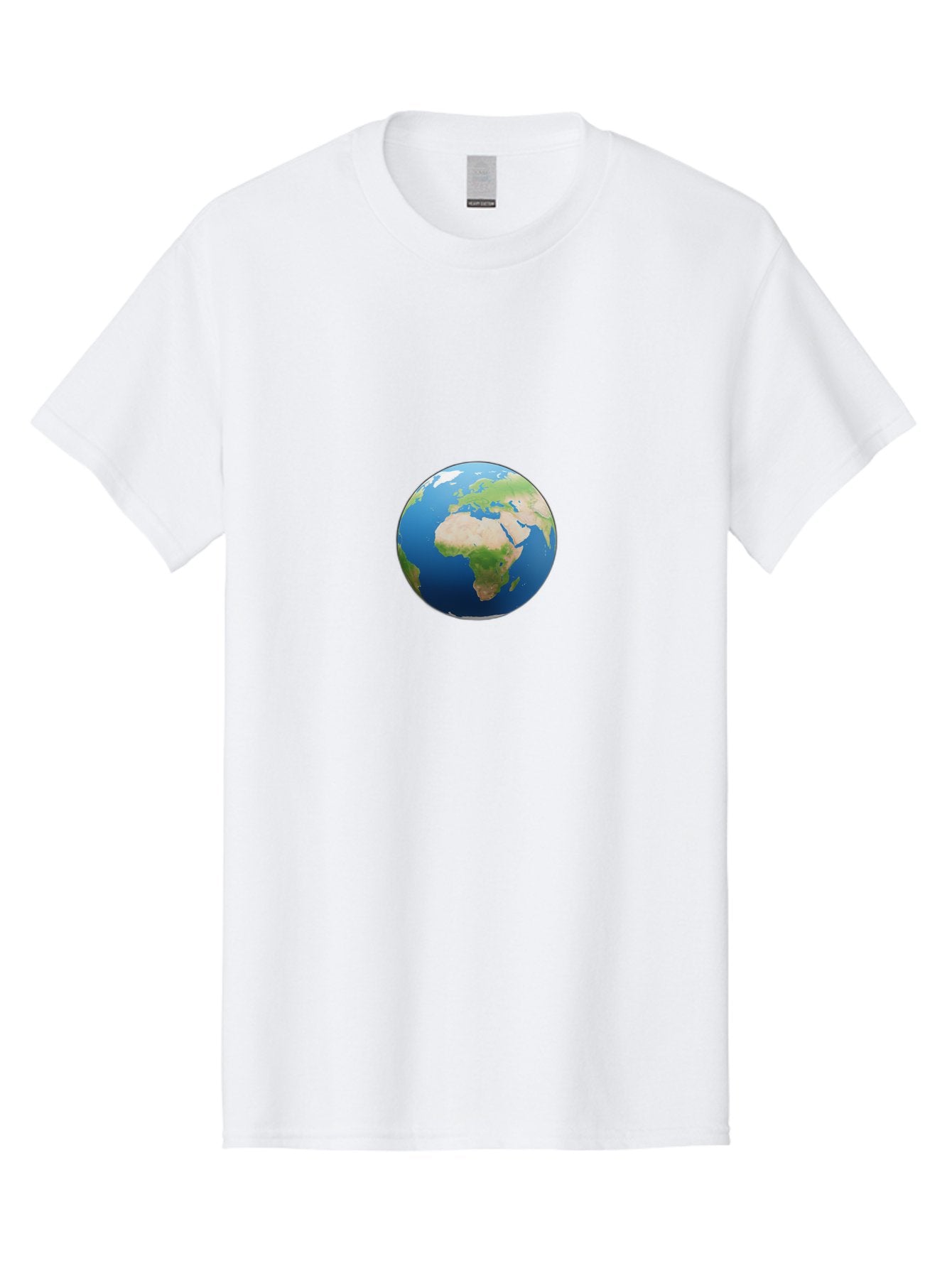 Globe Men'S Graphic Tee, 100% Cotton, Comfortable Casual Summer Wear, Machine Washable, Globe Showing Africa And Europe, World Map, Global View, International Geography, Planet Earth, Blue Oceans, Green Landmasses, 3D Rendering, Baa764 11