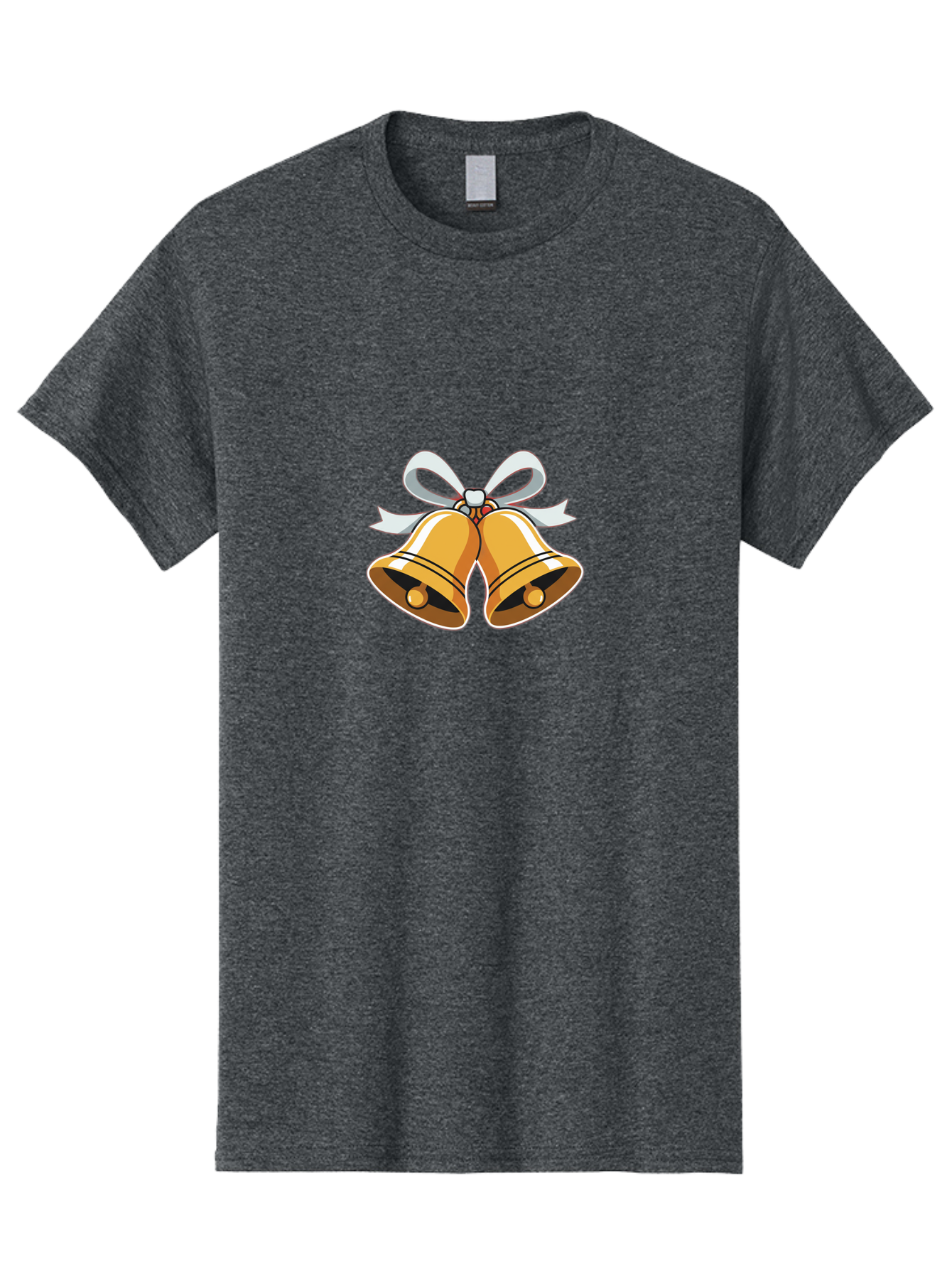 Golden-Bells-1 Men'S Graphic Tee, 100% Cotton, Comfortable Casual Summer Wear, Machine Washable, Golden Christmas Bells, Festive Decoration, Holiday Symbols, Shiny Bells, White Ribbon, Christmas Theme, Festive Atmosphere, Holiday Cheer, Baa768 9