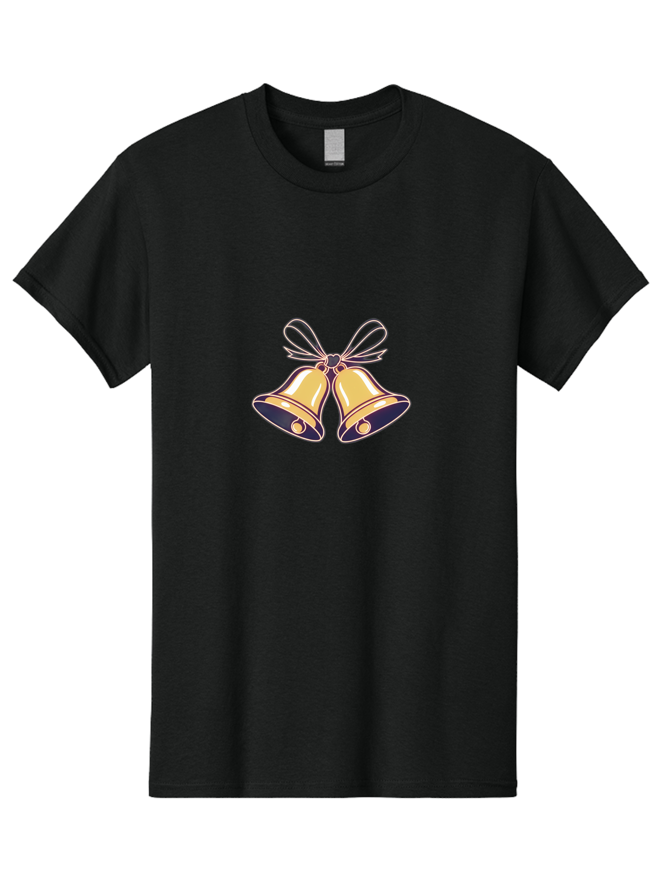 Golden-Bells-3 Men'S Graphic Tee, 100% Cotton, Comfortable Casual Summer Wear, Machine Washable, Christmas Bells, Golden Bells, Festive Decor, Holiday Decorations, Christmas Ornaments, Festive Atmosphere, Winter Wonderland, Seasonal Greetings Baa770