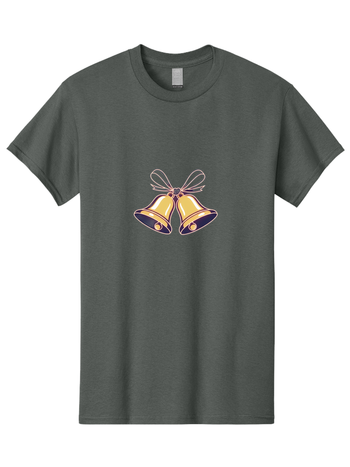 Golden-Bells-3 Men'S Graphic Tee, 100% Cotton, Comfortable Casual Summer Wear, Machine Washable, Christmas Bells, Golden Bells, Festive Decor, Holiday Decorations, Christmas Ornaments, Festive Atmosphere, Winter Wonderland, Seasonal Greetings Baa770 15