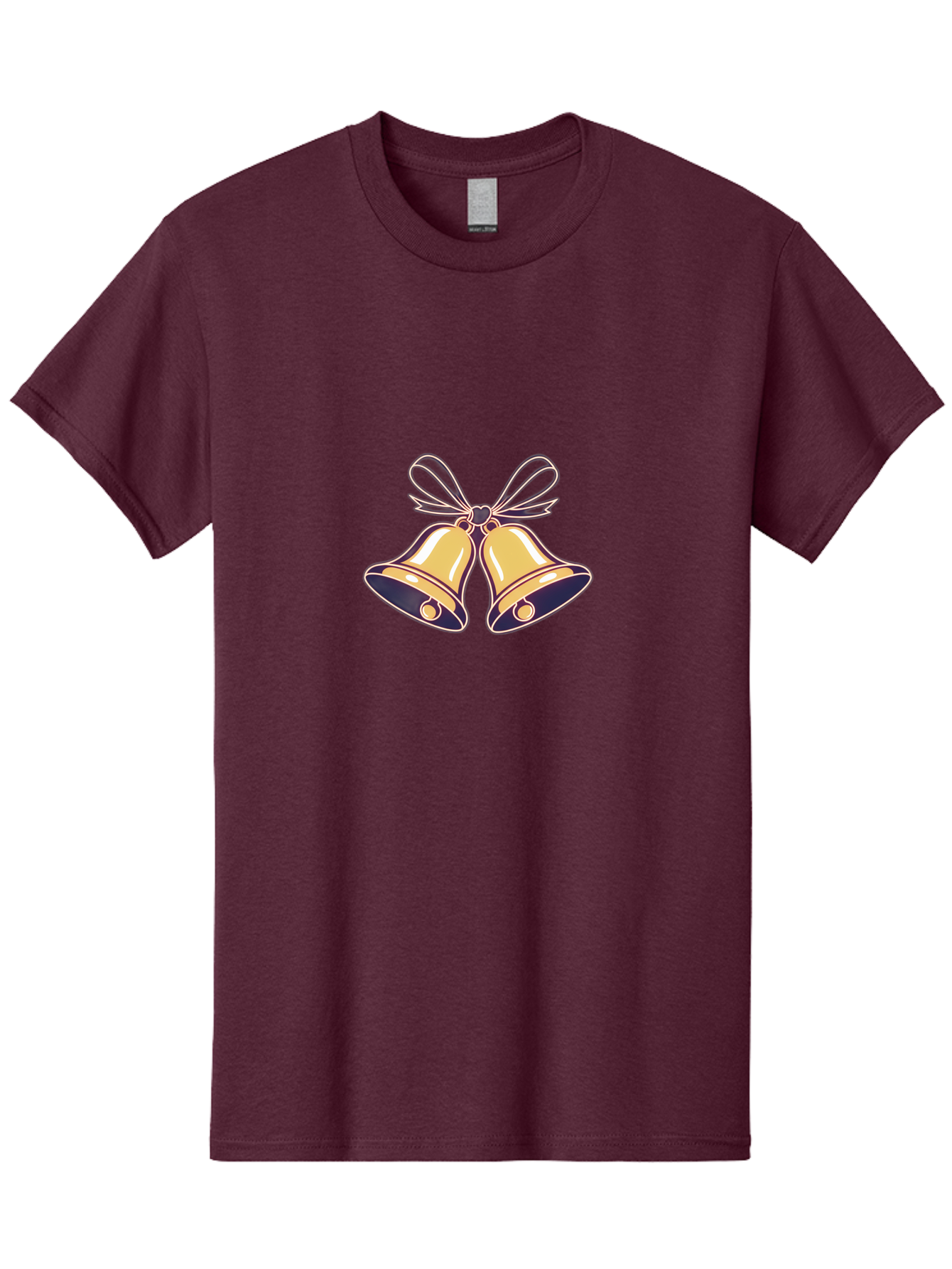 Golden-Bells-3 Men'S Graphic Tee, 100% Cotton, Comfortable Casual Summer Wear, Machine Washable, Christmas Bells, Golden Bells, Festive Decor, Holiday Decorations, Christmas Ornaments, Festive Atmosphere, Winter Wonderland, Seasonal Greetings Baa770