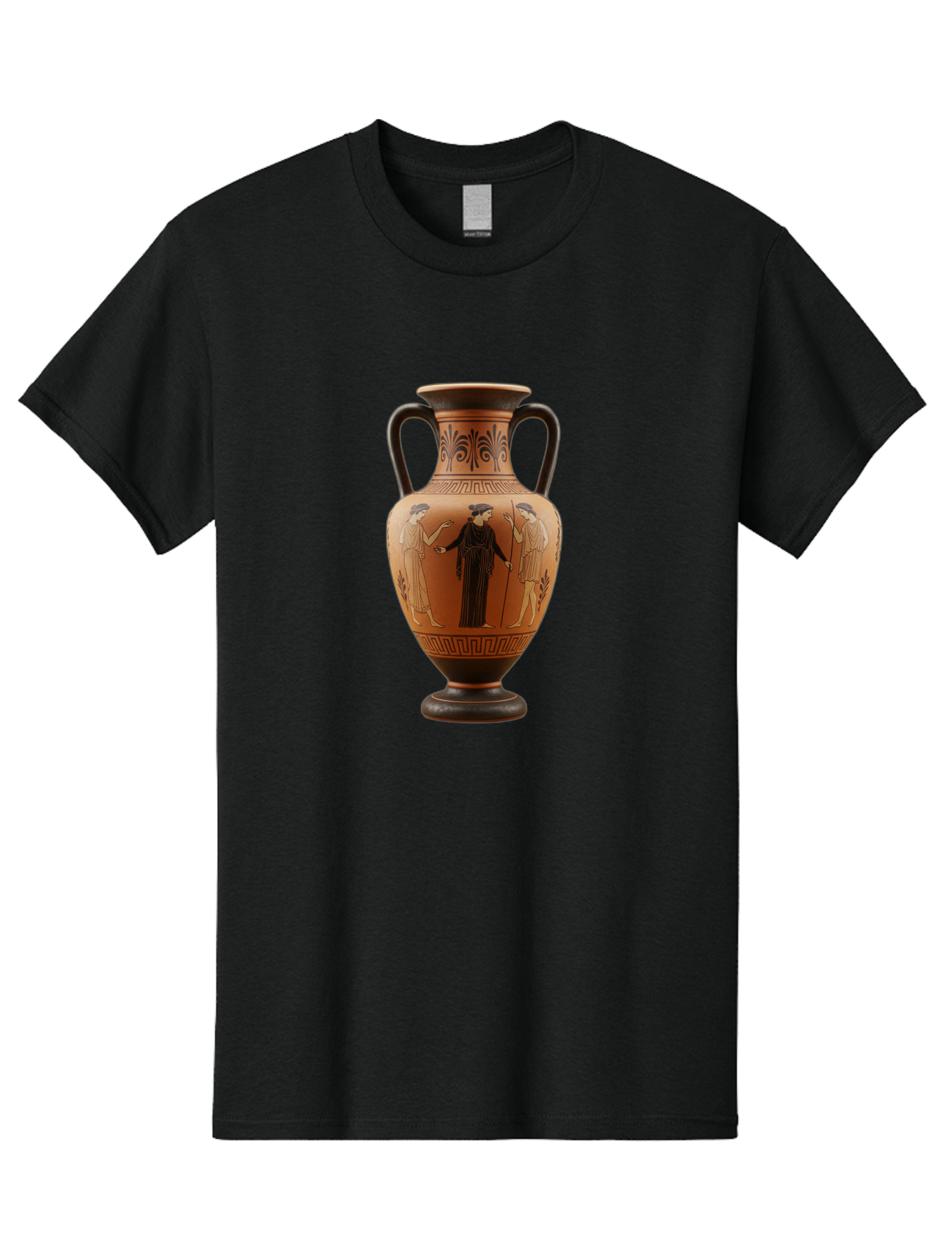 Greek-Vase Men'S Graphic Tee, 100% Cotton, Comfortable Casual Summer Wear, Machine Washable, Ancient Greek Pottery, Red Figure Technique, Classical Art, Mythological Scene, Women In Togas, Elegant Design, Ornate Patterns, Historical Artifact, Baa775 19