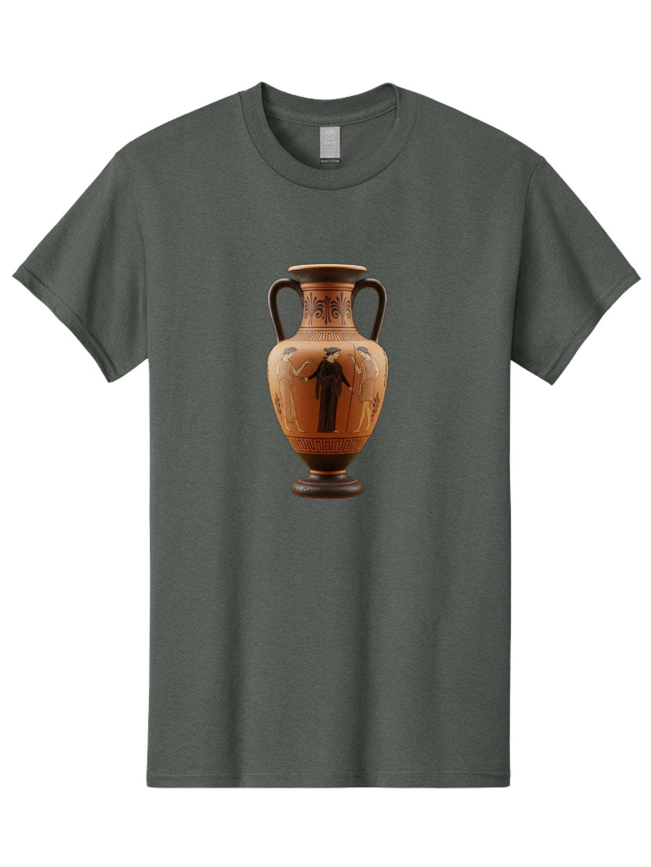 Greek-Vase Men'S Graphic Tee, 100% Cotton, Comfortable Casual Summer Wear, Machine Washable, Ancient Greek Pottery, Red Figure Technique, Classical Art, Mythological Scene, Women In Togas, Elegant Design, Ornate Patterns, Historical Artifact, Baa775 5