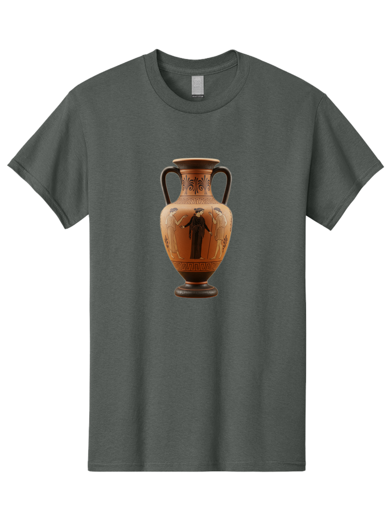 Greek-Vase Men'S Graphic Tee, 100% Cotton, Comfortable Casual Summer Wear, Machine Washable, Ancient Greek Pottery, Red Figure Technique, Classical Art, Mythological Scene, Women In Togas, Elegant Design, Ornate Patterns, Historical Artifact, Baa775 15
