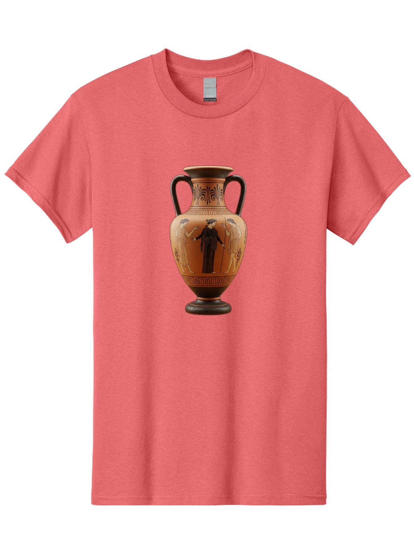 Greek-Vase Men'S Graphic Tee, 100% Cotton, Comfortable Casual Summer Wear, Machine Washable, Ancient Greek Pottery, Red Figure Technique, Classical Art, Mythological Scene, Women In Togas, Elegant Design, Ornate Patterns, Historical Artifact, Baa775 15