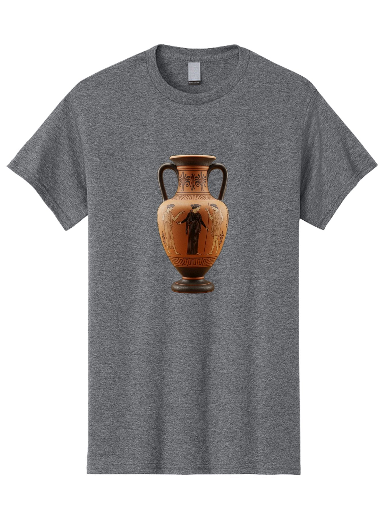 Greek-Vase Men'S Graphic Tee, 100% Cotton, Comfortable Casual Summer Wear, Machine Washable, Ancient Greek Pottery, Red Figure Technique, Classical Art, Mythological Scene, Women In Togas, Elegant Design, Ornate Patterns, Historical Artifact, Baa775 4