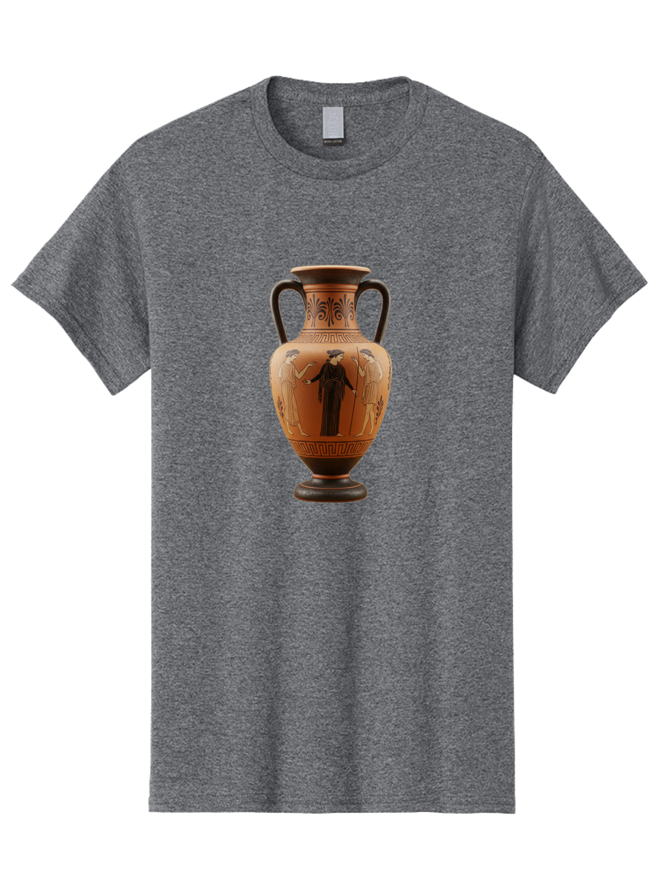 Greek-Vase Men'S Graphic Tee, 100% Cotton, Comfortable Casual Summer Wear, Machine Washable, Ancient Greek Pottery, Red Figure Technique, Classical Art, Mythological Scene, Women In Togas, Elegant Design, Ornate Patterns, Historical Artifact, Baa775 23