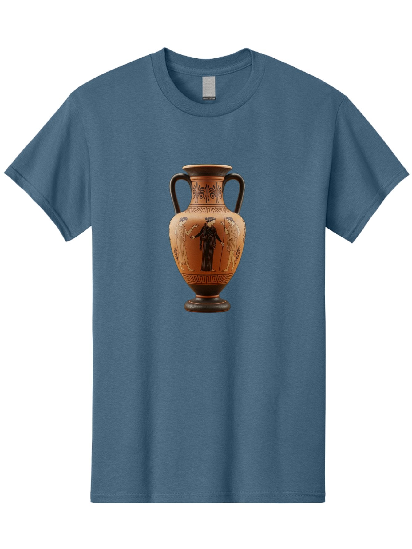 Greek-Vase Men'S Graphic Tee, 100% Cotton, Comfortable Casual Summer Wear, Machine Washable, Ancient Greek Pottery, Red Figure Technique, Classical Art, Mythological Scene, Women In Togas, Elegant Design, Ornate Patterns, Historical Artifact, Baa775 11