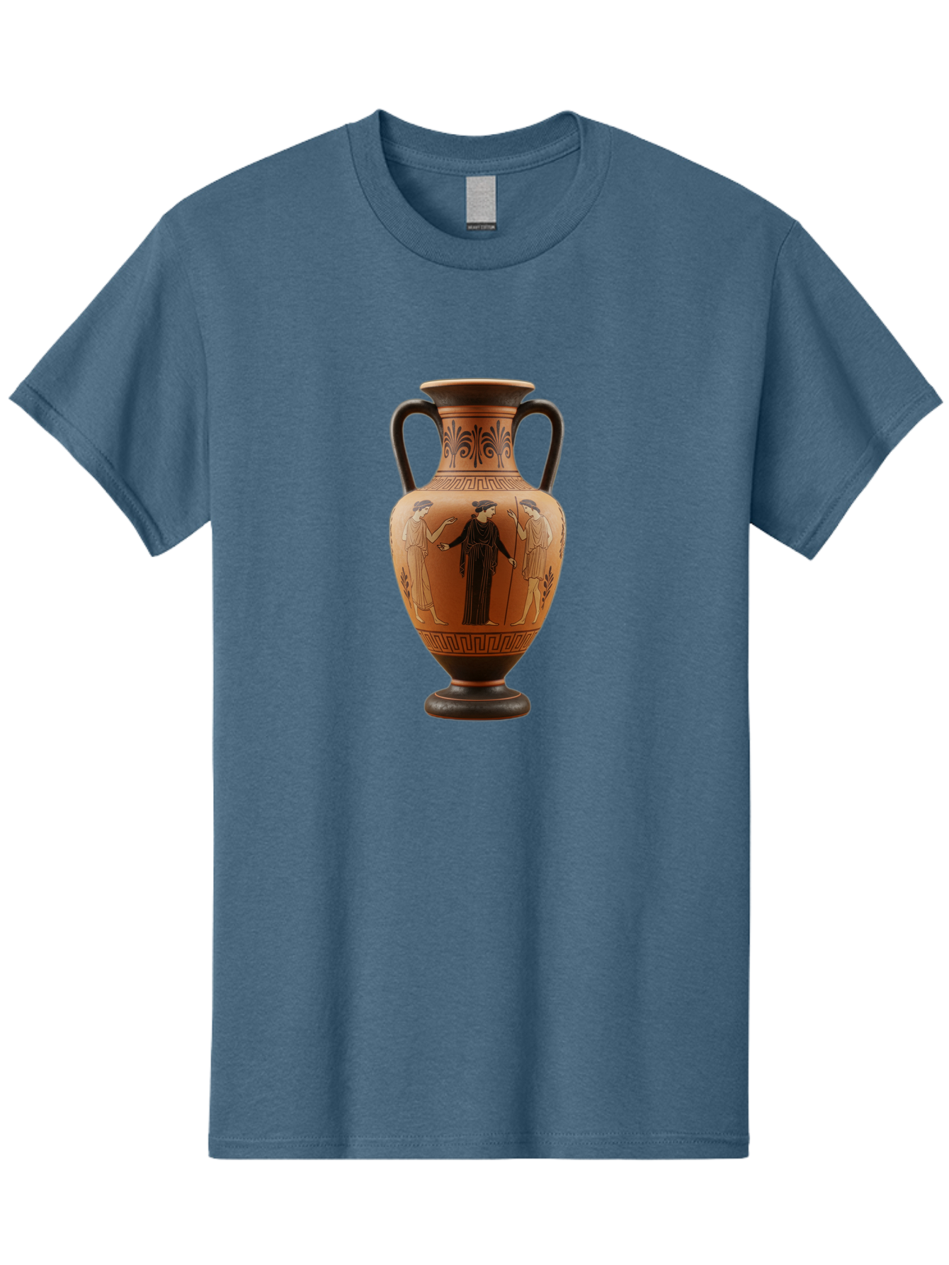 Greek-Vase Men'S Graphic Tee, 100% Cotton, Comfortable Casual Summer Wear, Machine Washable, Ancient Greek Pottery, Red Figure Technique, Classical Art, Mythological Scene, Women In Togas, Elegant Design, Ornate Patterns, Historical Artifact, Baa775 7