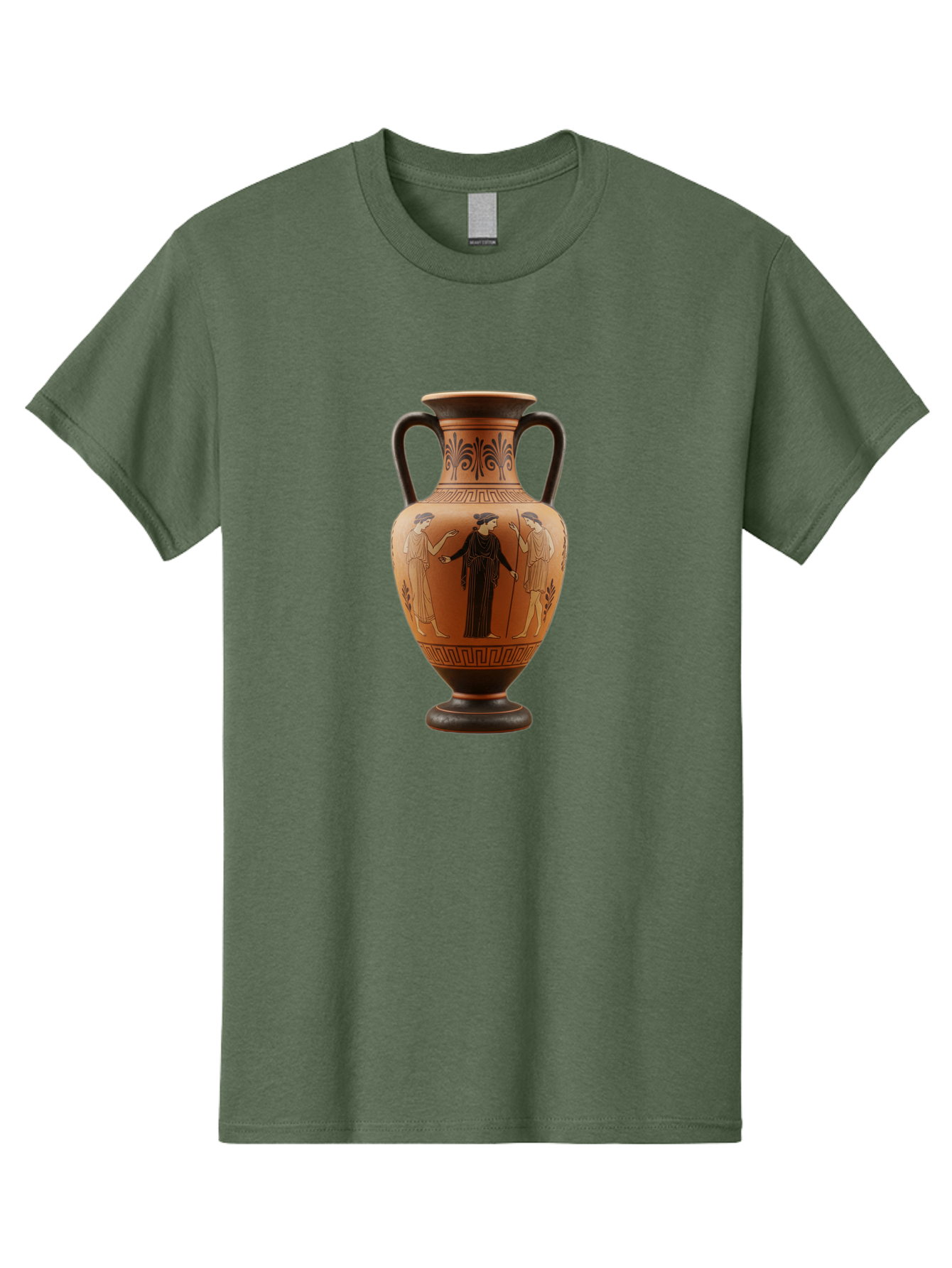 Greek-Vase Men'S Graphic Tee, 100% Cotton, Comfortable Casual Summer Wear, Machine Washable, Ancient Greek Pottery, Red Figure Technique, Classical Art, Mythological Scene, Women In Togas, Elegant Design, Ornate Patterns, Historical Artifact, Baa775 9