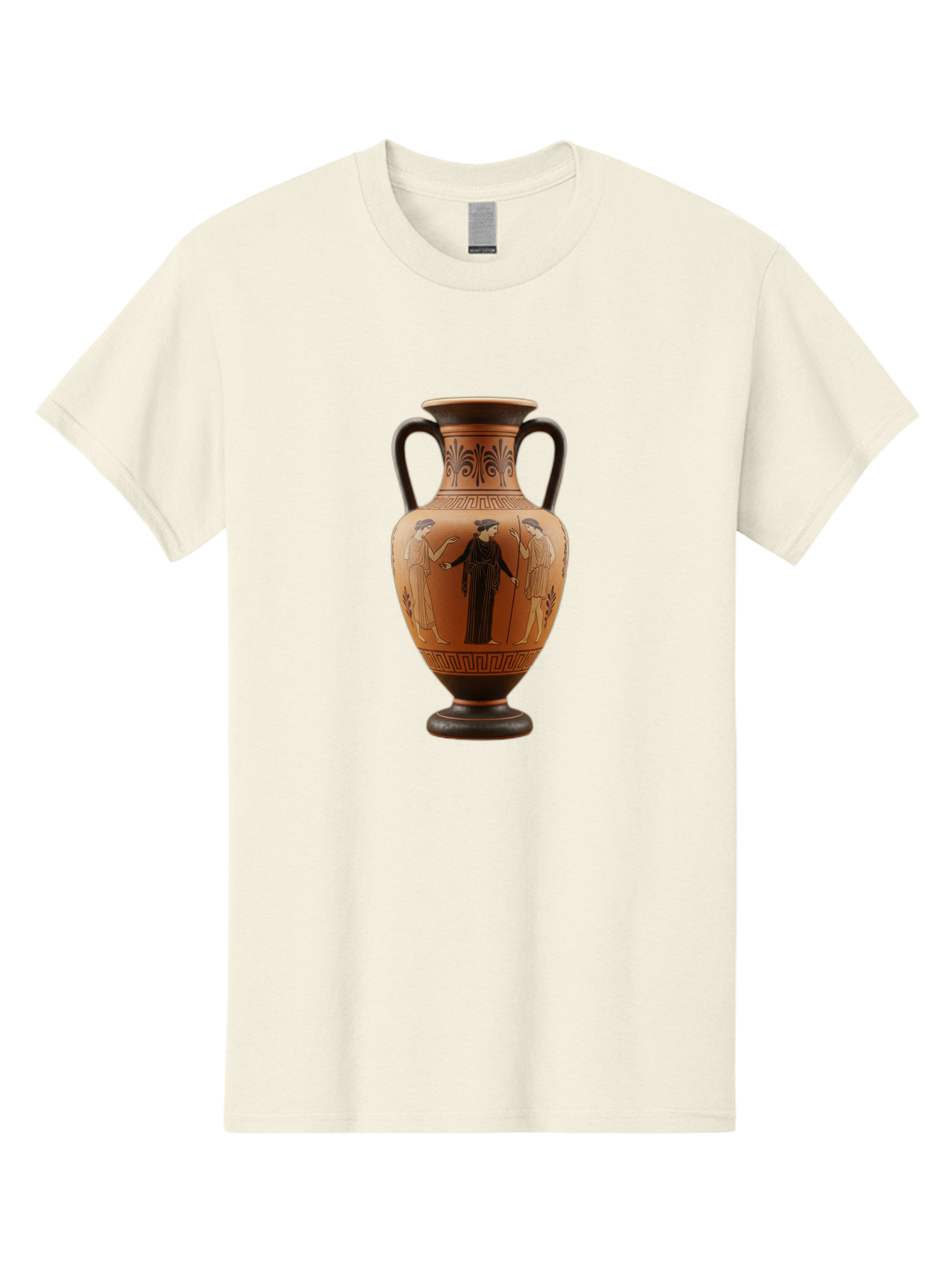 Greek-Vase Men'S Graphic Tee, 100% Cotton, Comfortable Casual Summer Wear, Machine Washable, Ancient Greek Pottery, Red Figure Technique, Classical Art, Mythological Scene, Women In Togas, Elegant Design, Ornate Patterns, Historical Artifact, Baa775 27