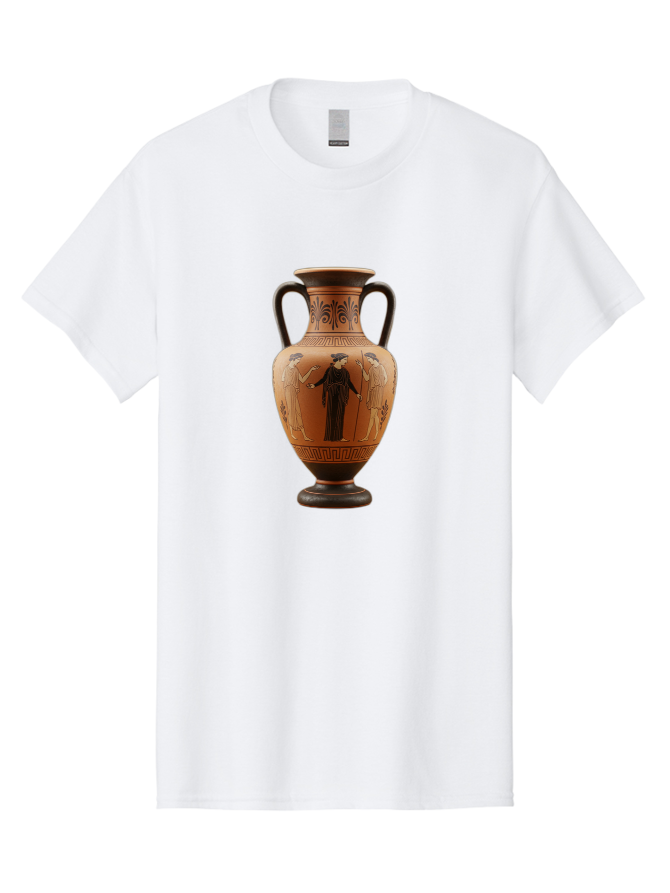 Greek-Vase Men'S Graphic Tee, 100% Cotton, Comfortable Casual Summer Wear, Machine Washable, Ancient Greek Pottery, Red Figure Technique, Classical Art, Mythological Scene, Women In Togas, Elegant Design, Ornate Patterns, Historical Artifact, Baa775 29