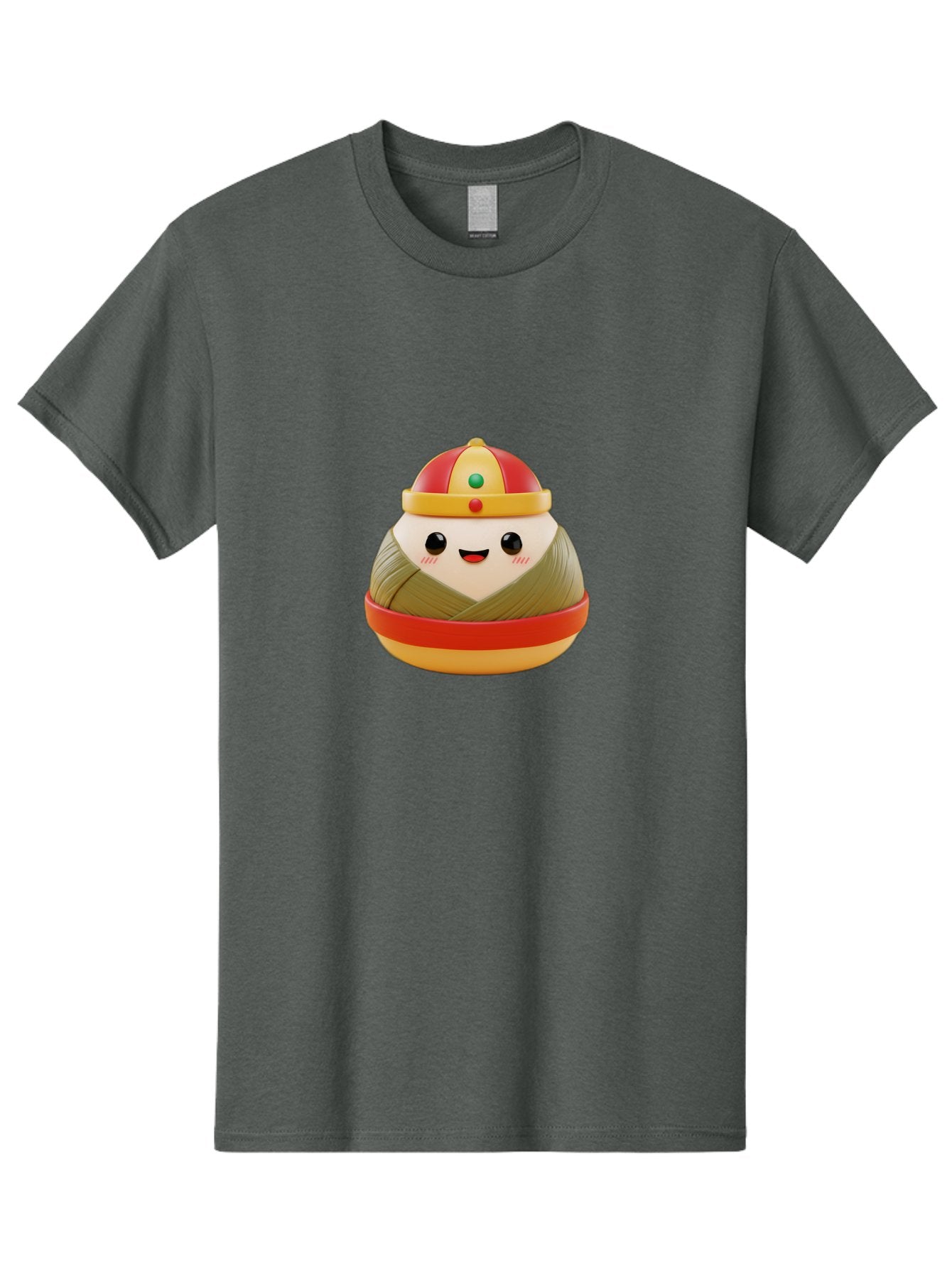 Gyoza-Prince Men'S Graphic Tee, 100% Cotton, Comfortable Casual Summer Wear, Machine Washable, Gyoza, Cartoon Character, Red And Gold Crown, Kawaii Face, Dumpling, Japanese Food, Fun Design, Cute, Cartoon Style, Playful, Foodie Art, Baa777 10