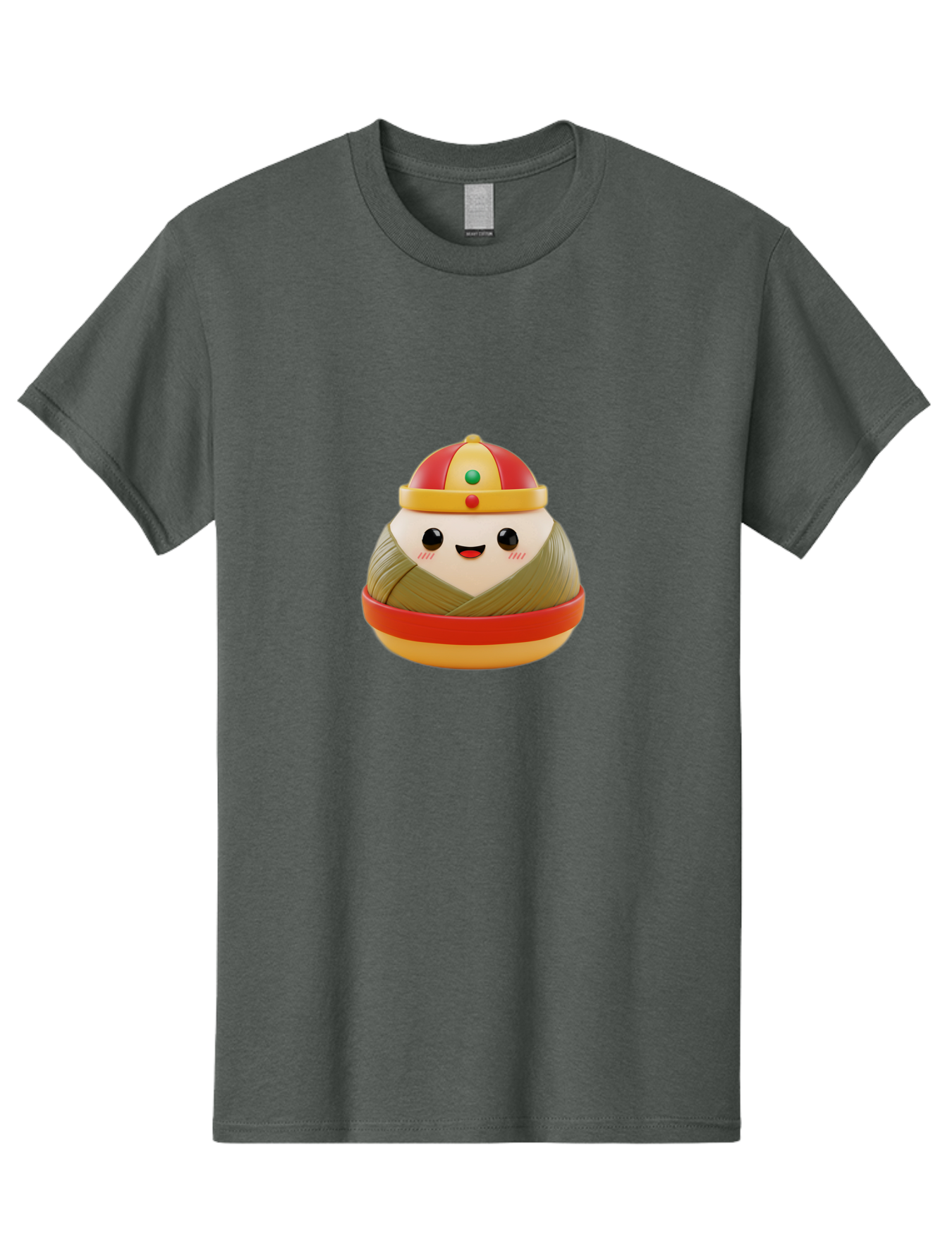 Gyoza-Prince Men'S Graphic Tee, 100% Cotton, Comfortable Casual Summer Wear, Machine Washable, Gyoza, Cartoon Character, Red And Gold Crown, Kawaii Face, Dumpling, Japanese Food, Fun Design, Cute, Cartoon Style, Playful, Foodie Art, Baa777 27