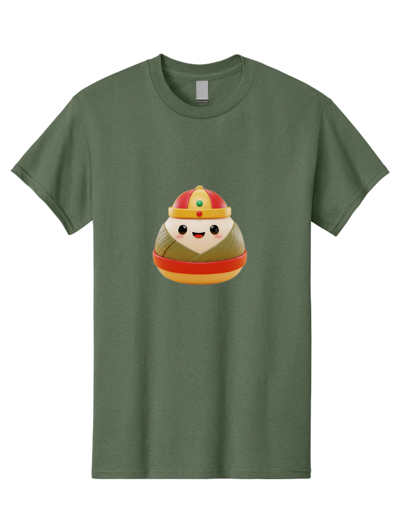 Gyoza-Prince Men'S Graphic Tee, 100% Cotton, Comfortable Casual Summer Wear, Machine Washable, Gyoza, Cartoon Character, Red And Gold Crown, Kawaii Face, Dumpling, Japanese Food, Fun Design, Cute, Cartoon Style, Playful, Foodie Art, Baa777 11