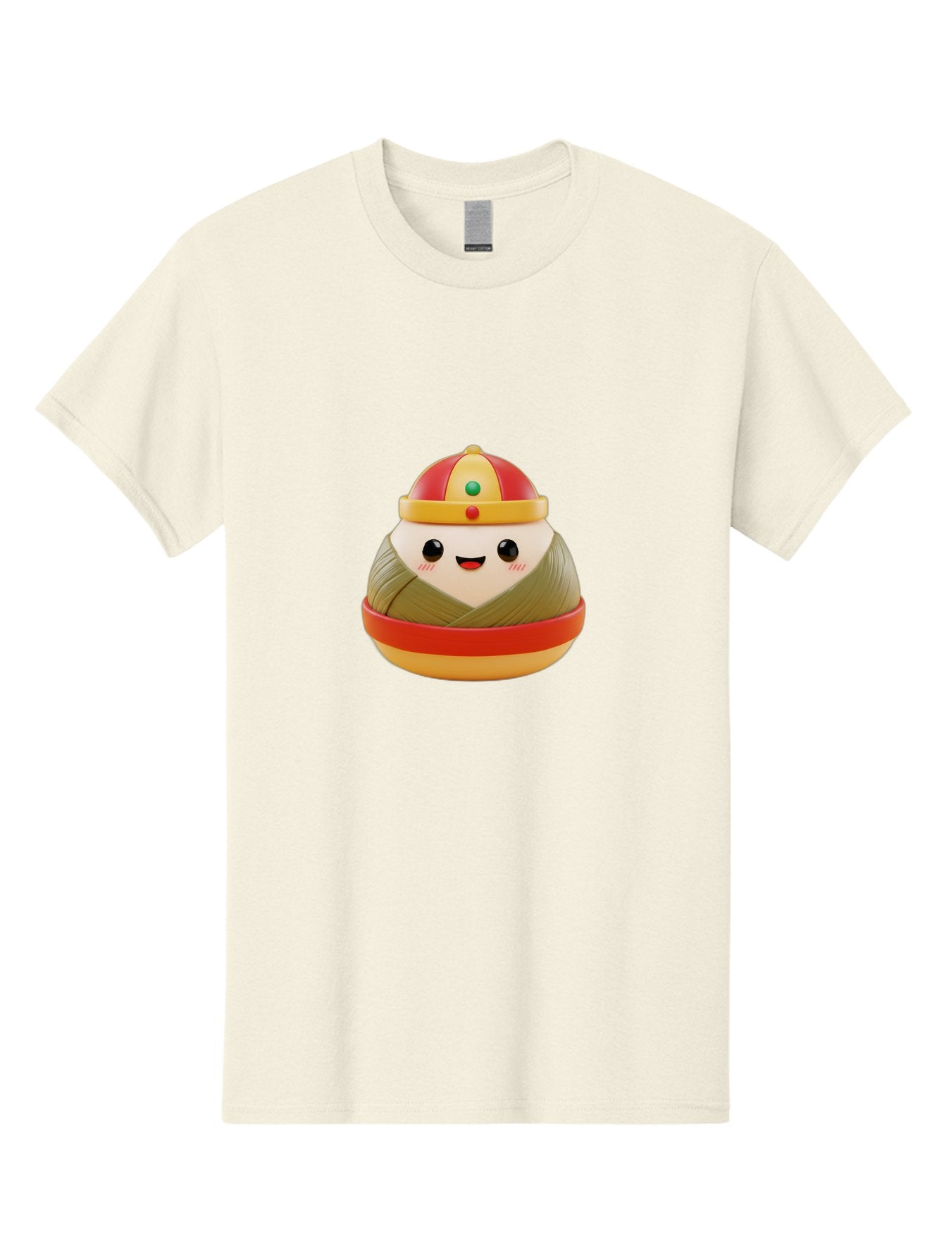 Gyoza-Prince Men'S Graphic Tee, 100% Cotton, Comfortable Casual Summer Wear, Machine Washable, Gyoza, Cartoon Character, Red And Gold Crown, Kawaii Face, Dumpling, Japanese Food, Fun Design, Cute, Cartoon Style, Playful, Foodie Art, Baa777 15