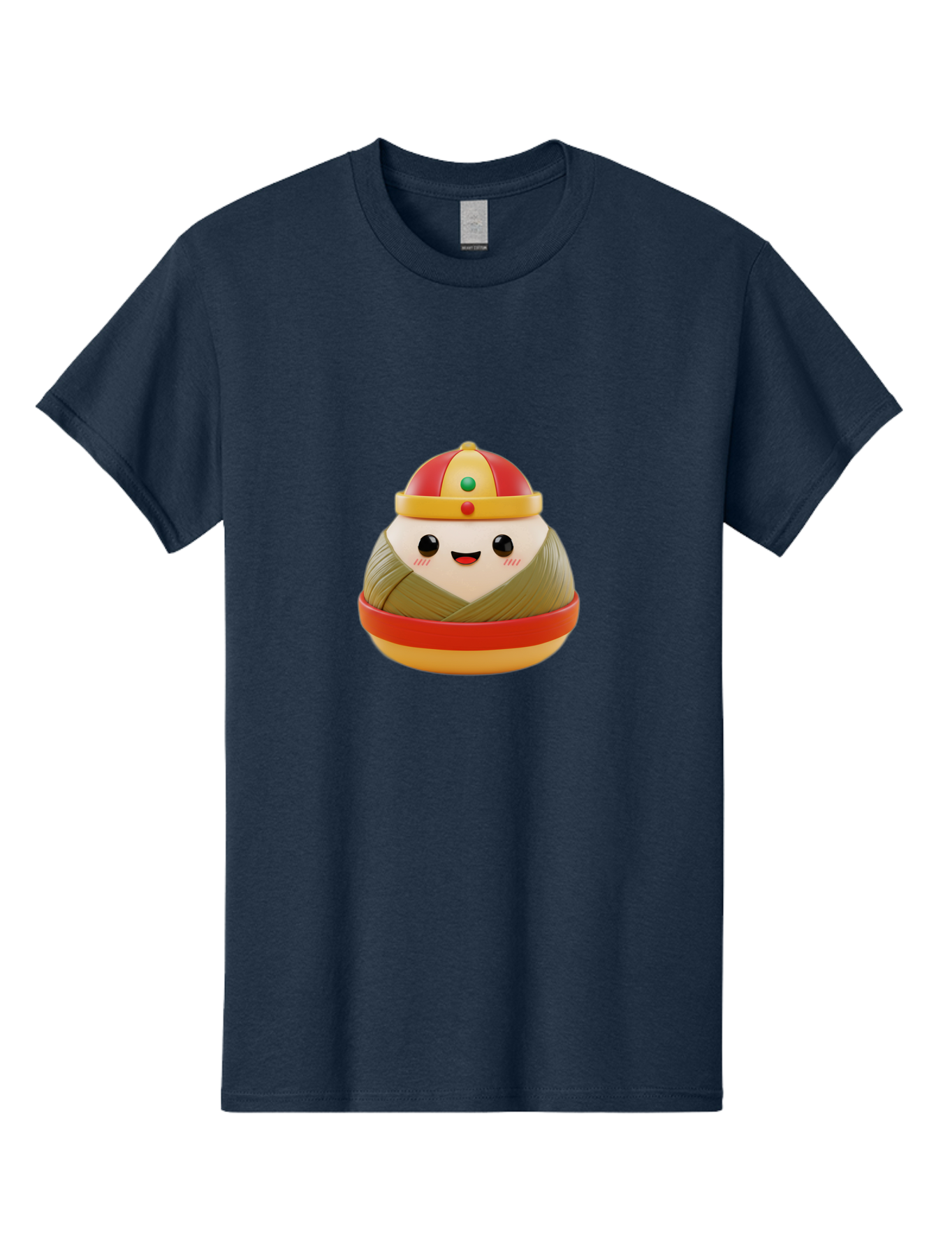 Gyoza-Prince Men'S Graphic Tee, 100% Cotton, Comfortable Casual Summer Wear, Machine Washable, Gyoza, Cartoon Character, Red And Gold Crown, Kawaii Face, Dumpling, Japanese Food, Fun Design, Cute, Cartoon Style, Playful, Foodie Art, Baa777 9