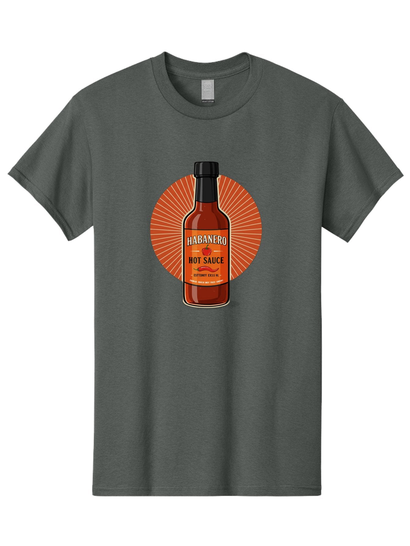 Habanero-Hot-Sauce Men'S Graphic Tee, 100% Cotton, Comfortable Casual Summer Wear, Machine Washable, Habanero Peppers, Hot Sauce Bottle, Spicy Condiment, Fiery Flavor, Condiment Packaging, Habanero Sauce, Hot Sauce Label, Chili Pepper, Baa778 13