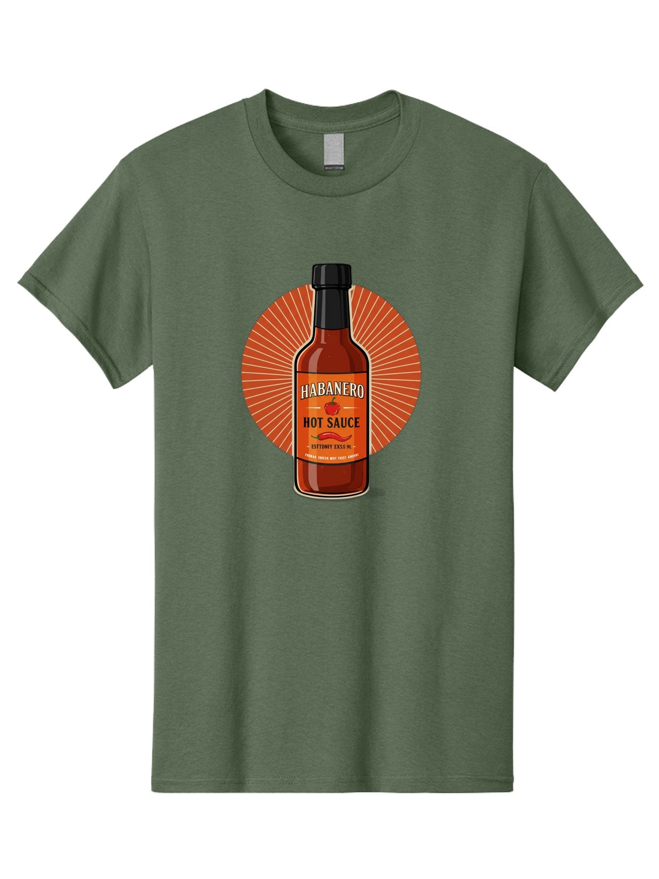 Habanero-Hot-Sauce Men'S Graphic Tee, 100% Cotton, Comfortable Casual Summer Wear, Machine Washable, Habanero Peppers, Hot Sauce Bottle, Spicy Condiment, Fiery Flavor, Condiment Packaging, Habanero Sauce, Hot Sauce Label, Chili Pepper, Baa778 9