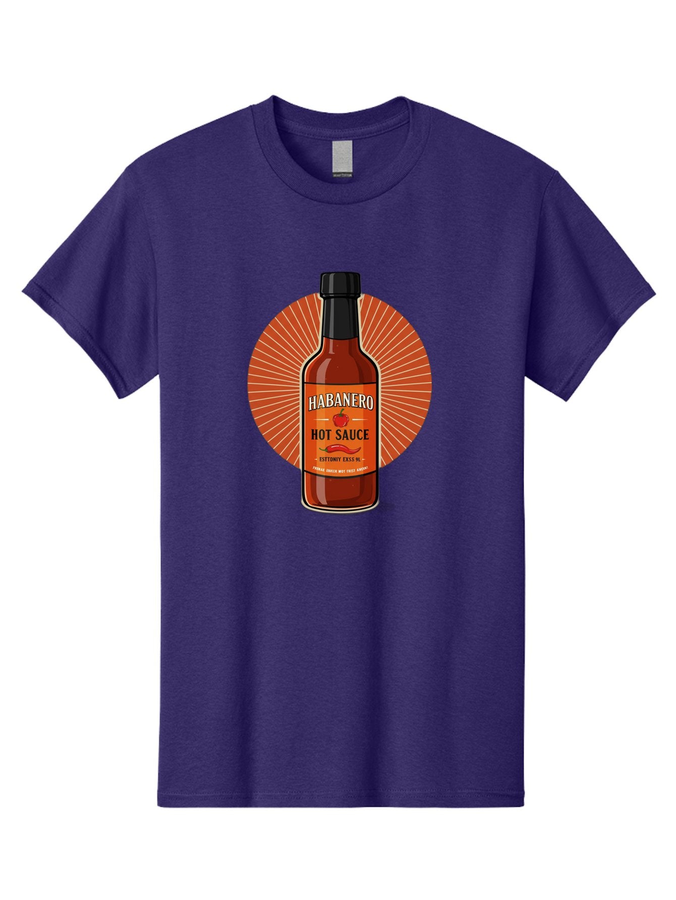 Habanero-Hot-Sauce Men'S Graphic Tee, 100% Cotton, Comfortable Casual Summer Wear, Machine Washable, Habanero Peppers, Hot Sauce Bottle, Spicy Condiment, Fiery Flavor, Condiment Packaging, Habanero Sauce, Hot Sauce Label, Chili Pepper, Baa778 3