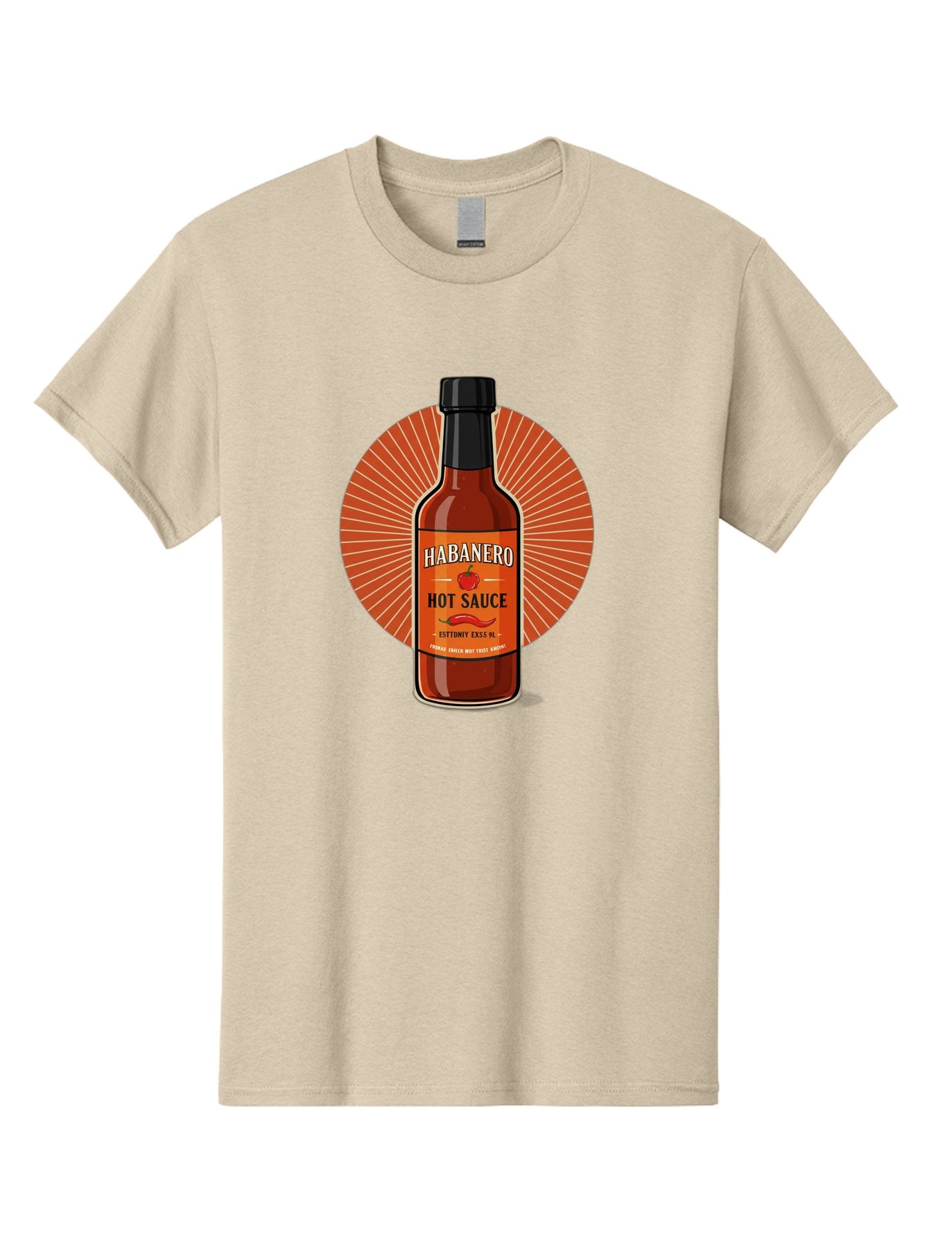 Habanero-Hot-Sauce Men'S Graphic Tee, 100% Cotton, Comfortable Casual Summer Wear, Machine Washable, Habanero Peppers, Hot Sauce Bottle, Spicy Condiment, Fiery Flavor, Condiment Packaging, Habanero Sauce, Hot Sauce Label, Chili Pepper, Baa778 12