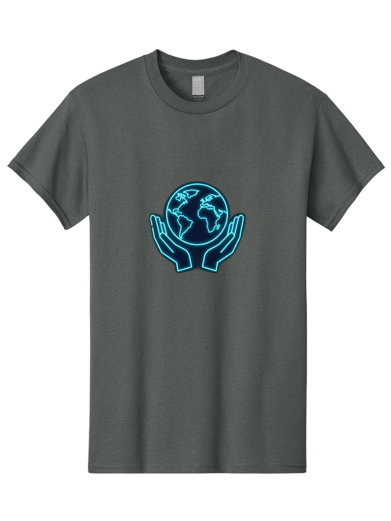 Hands-Holding-Earth Men'S Graphic Tee, 100% Cotton, Comfortable Casual Summer Wear, Machine Washable, Globe Held By Hands, Earth Conservation, Protection, Care For The Planet, Sustainability, Eco-Friendly, Environmental Protection, Baa779 7
