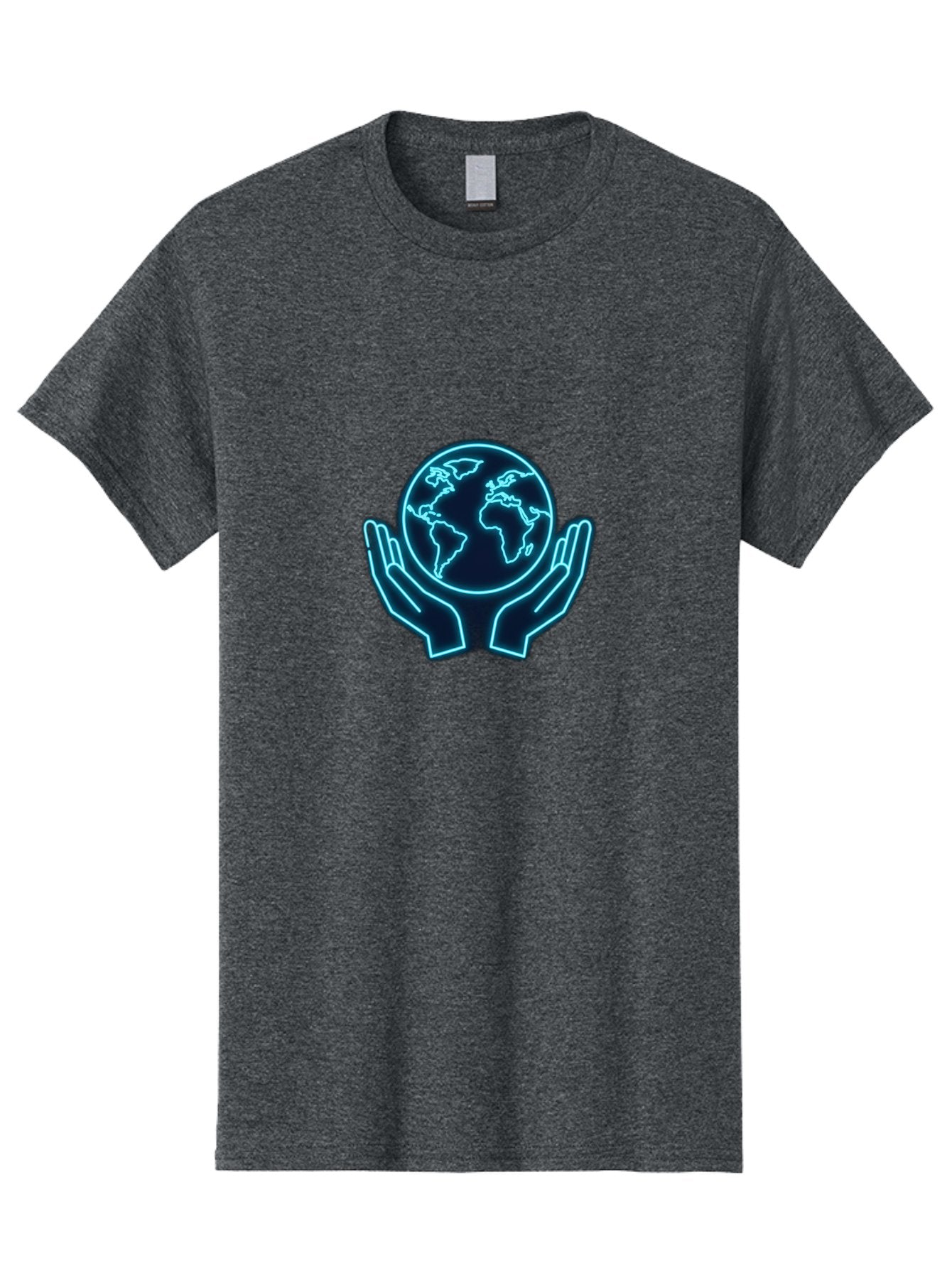 Hands-Holding-Earth Men'S Graphic Tee, 100% Cotton, Comfortable Casual Summer Wear, Machine Washable, Globe Held By Hands, Earth Conservation, Protection, Care For The Planet, Sustainability, Eco-Friendly, Environmental Protection, Baa779 3