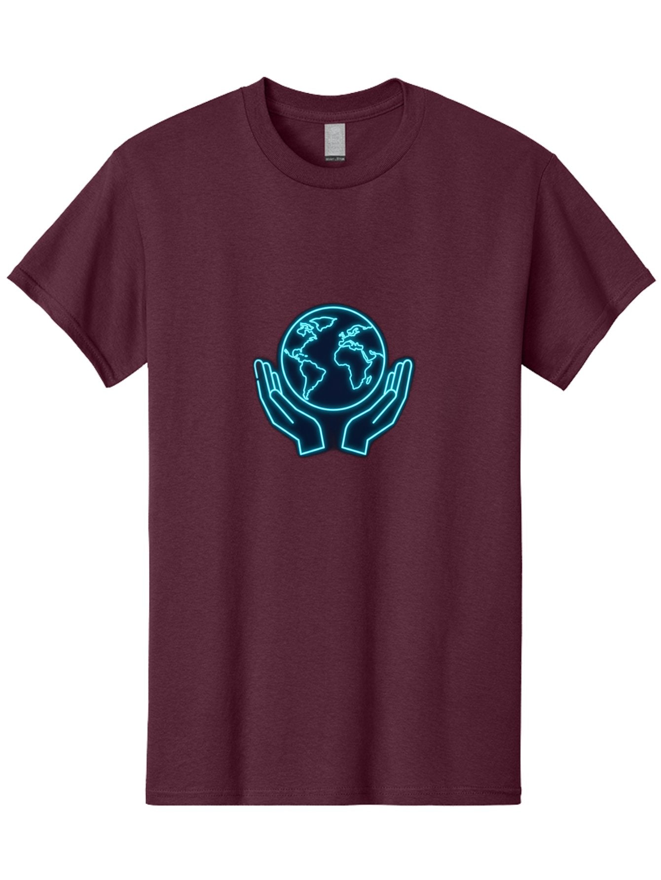 Hands-Holding-Earth Men'S Graphic Tee, 100% Cotton, Comfortable Casual Summer Wear, Machine Washable, Globe Held By Hands, Earth Conservation, Protection, Care For The Planet, Sustainability, Eco-Friendly, Environmental Protection, Baa779 12