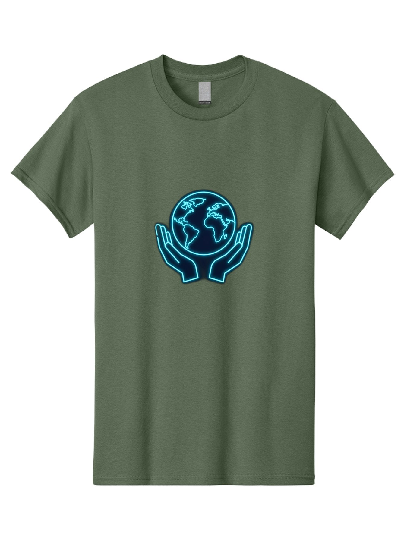 Hands-Holding-Earth Men'S Graphic Tee, 100% Cotton, Comfortable Casual Summer Wear, Machine Washable, Globe Held By Hands, Earth Conservation, Protection, Care For The Planet, Sustainability, Eco-Friendly, Environmental Protection, Baa779 4