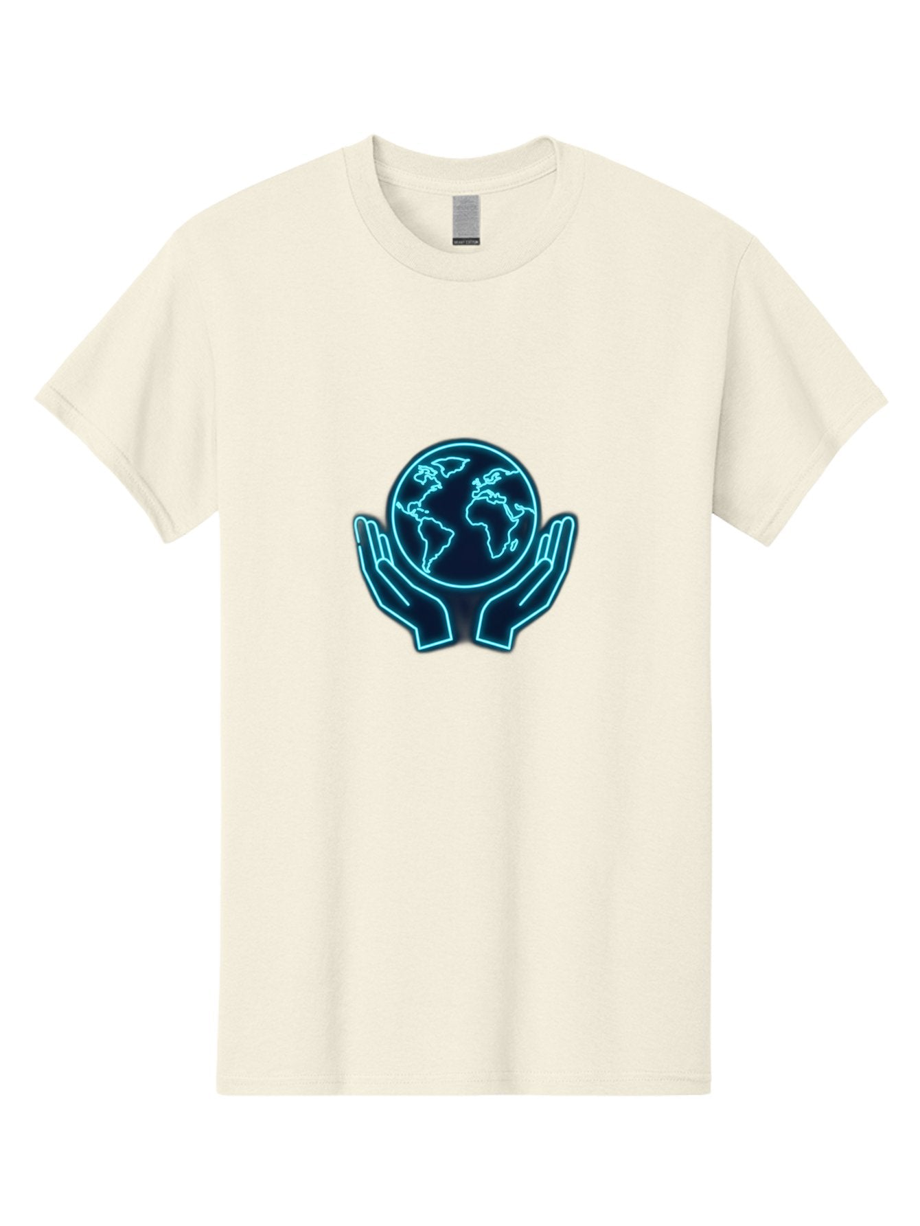 Hands-Holding-Earth Men'S Graphic Tee, 100% Cotton, Comfortable Casual Summer Wear, Machine Washable, Globe Held By Hands, Earth Conservation, Protection, Care For The Planet, Sustainability, Eco-Friendly, Environmental Protection, Baa779 5