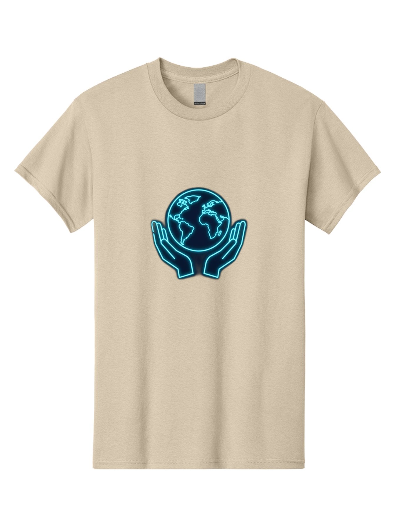 Hands-Holding-Earth Men'S Graphic Tee, 100% Cotton, Comfortable Casual Summer Wear, Machine Washable, Globe Held By Hands, Earth Conservation, Protection, Care For The Planet, Sustainability, Eco-Friendly, Environmental Protection, Baa779 9